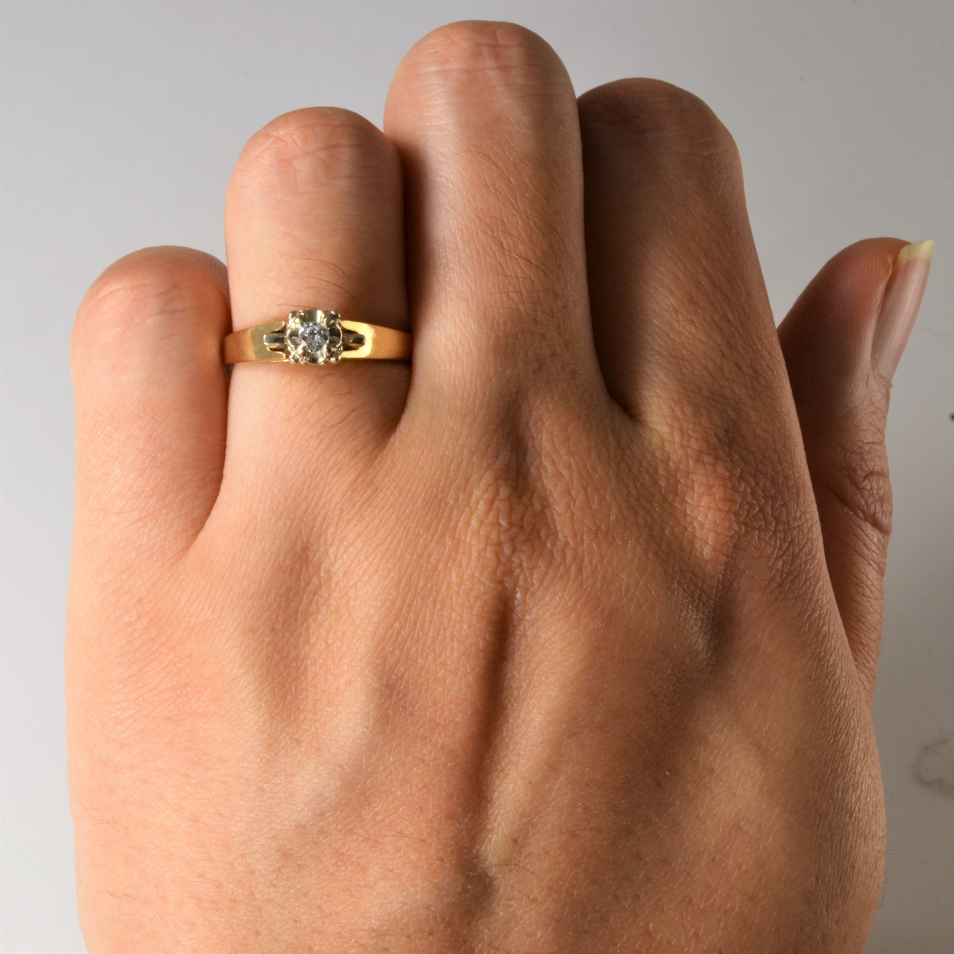 High Set Solitaire Diamond Ring | 0.08ct | SZ 5.75 |
