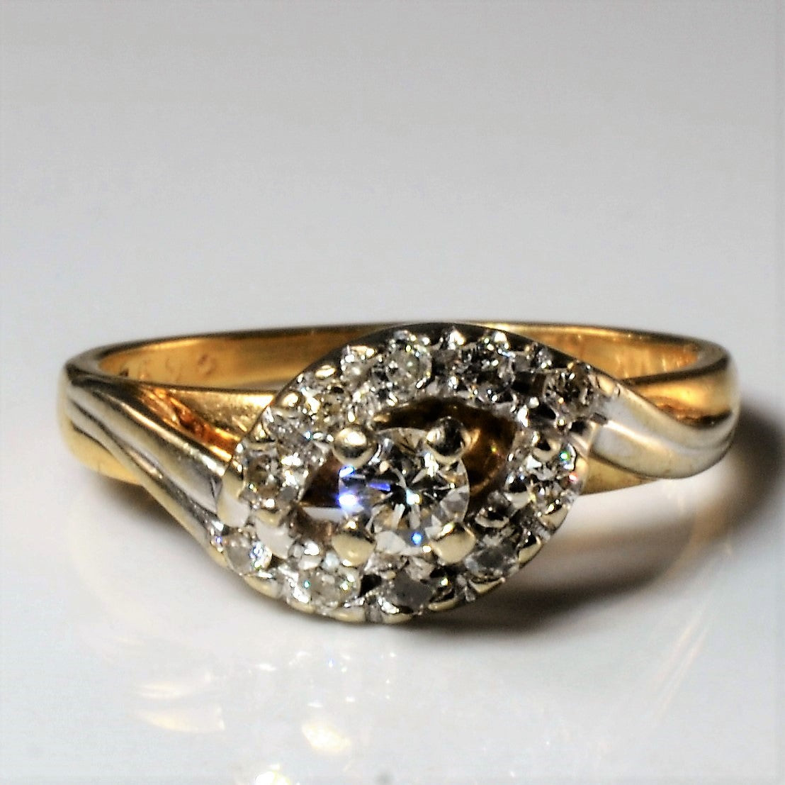 Twisted Halo Diamond Bypass Ring | 0.30ctw | SZ 5.75 |
