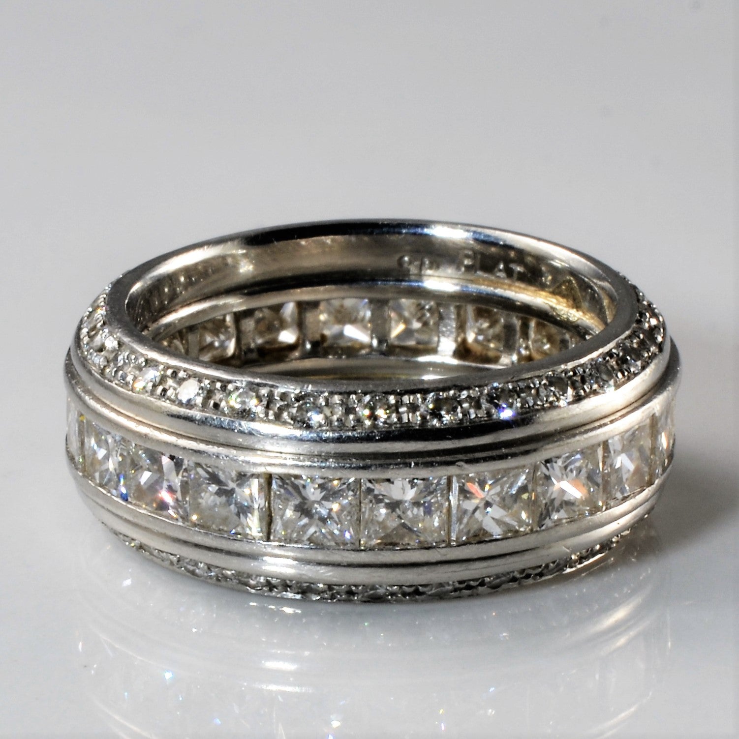 Wide Platinum Diamond Eternity Band | 3.64ctw | SZ 6 |