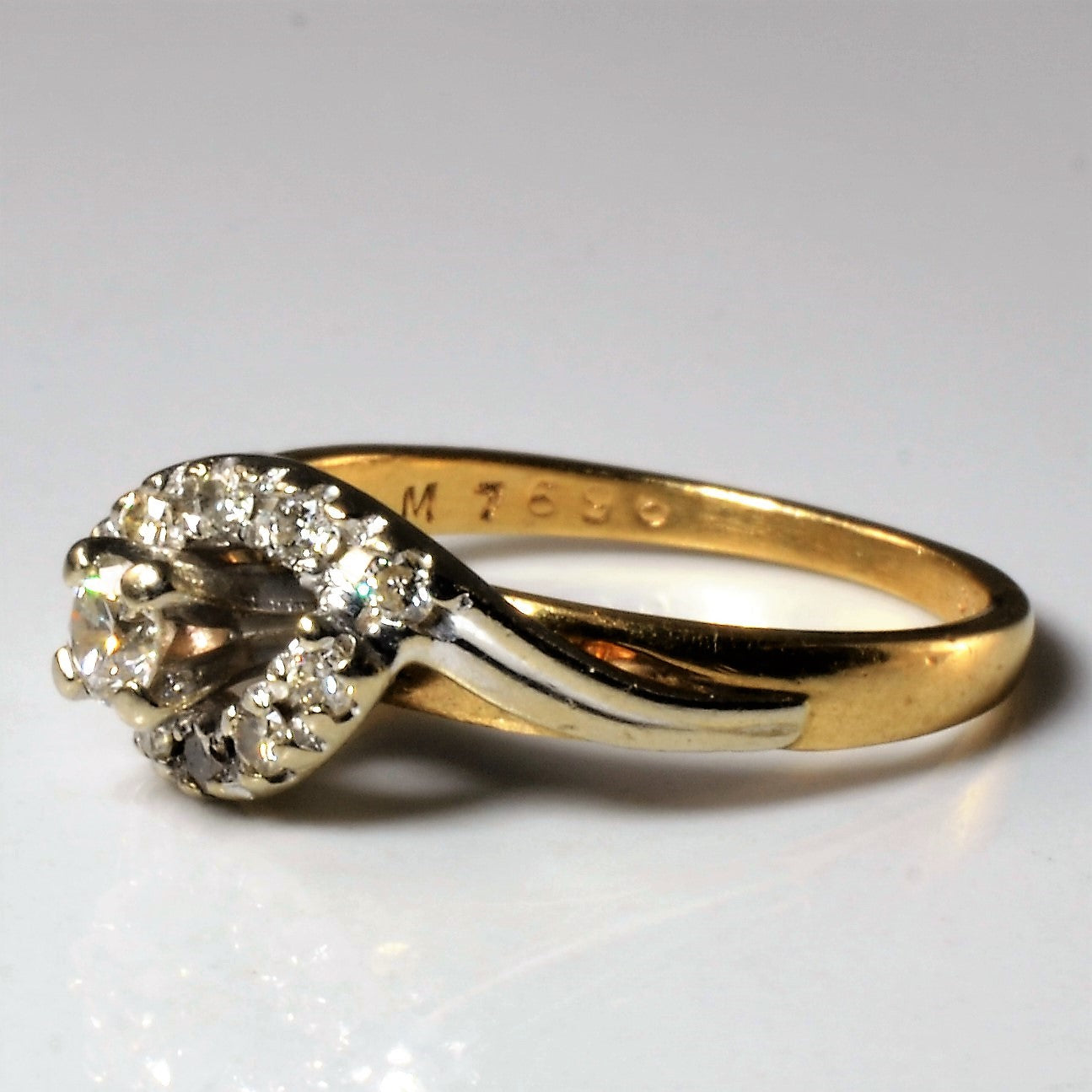 Twisted Halo Diamond Bypass Ring | 0.30ctw | SZ 5.75 |