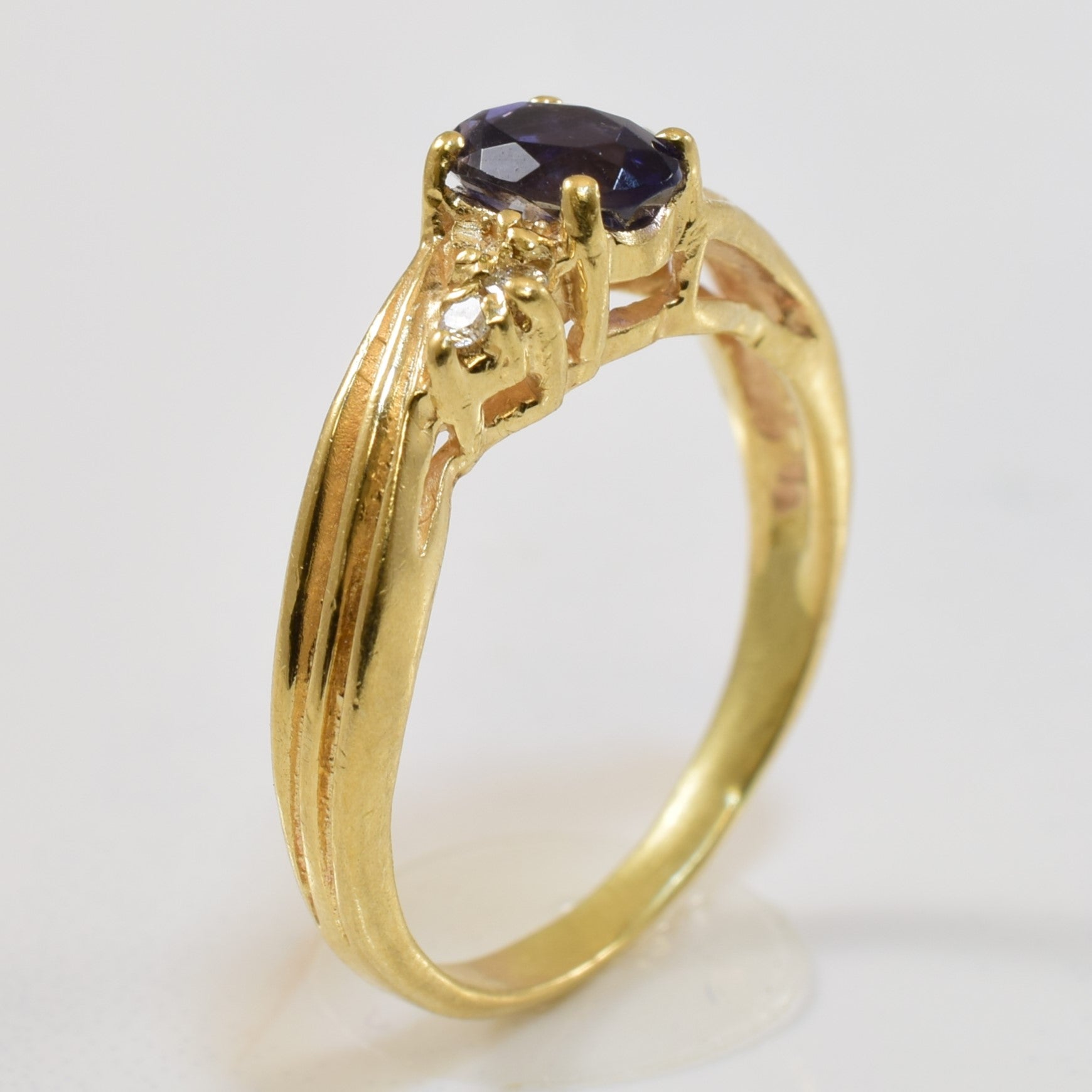 Iolite & Diamond Bypass Ring | 0.28ct, 0.04ctw | SZ 5 |