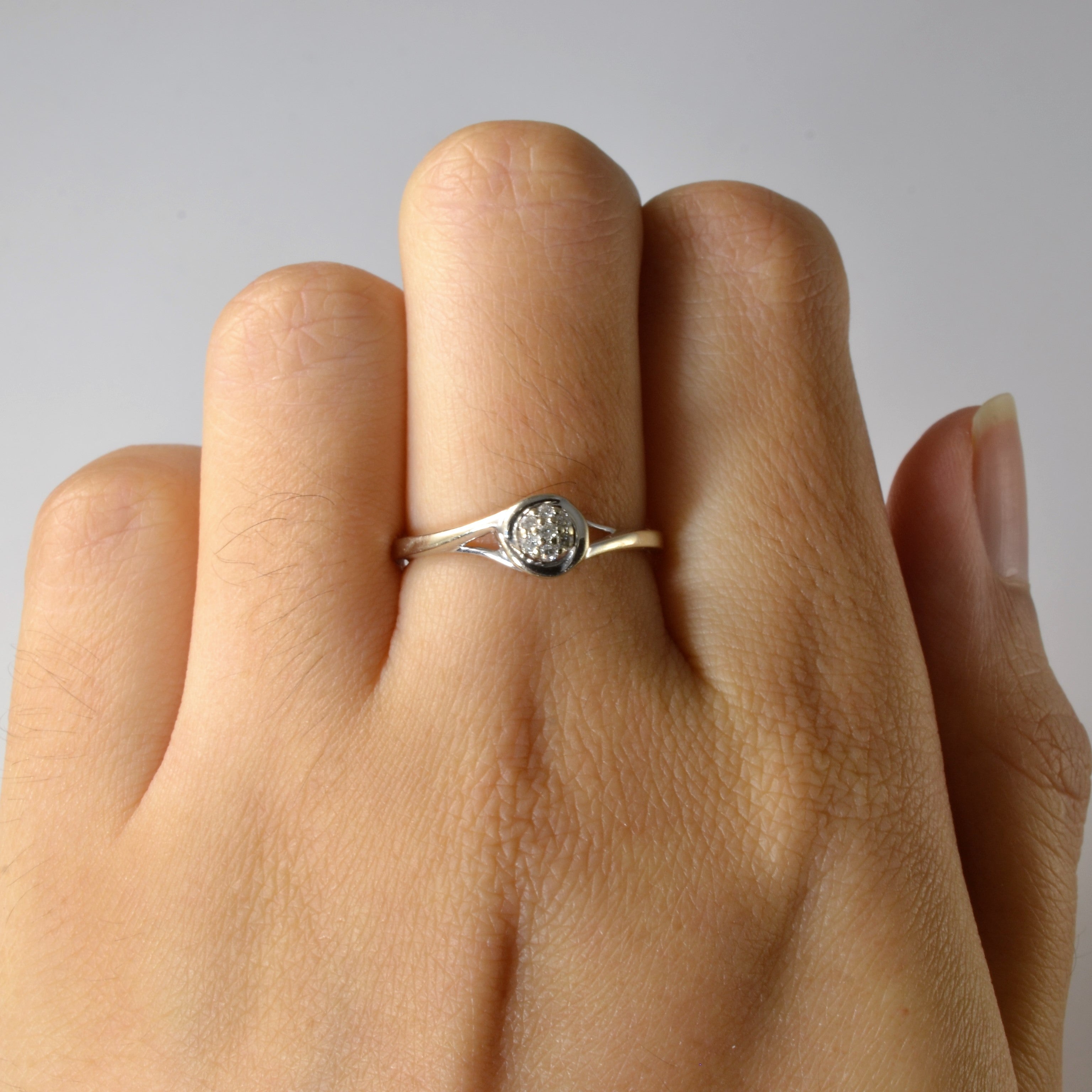 Split Shank Diamond Bypass Ring | 0.05ctw | SZ 6.5 |