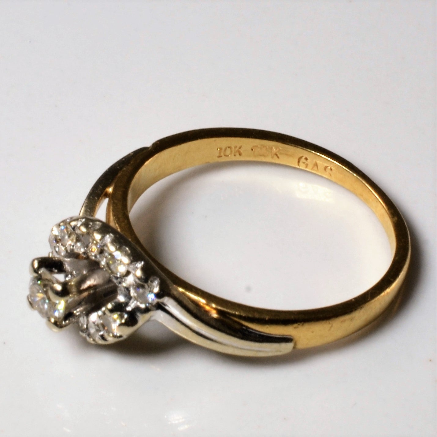 Twisted Halo Diamond Bypass Ring | 0.30ctw | SZ 5.75 |