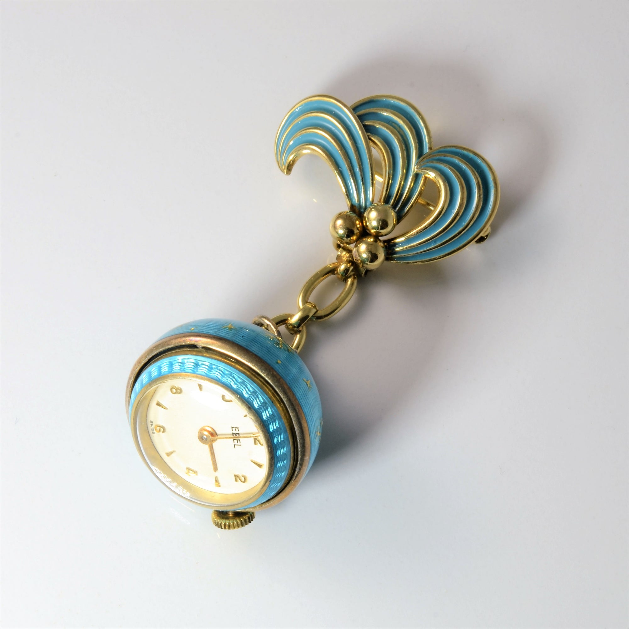 Beautiful Brooch with watch, blue, antique broach, vintage jewelry brooch, vintage brooch canada, antique brooch usa