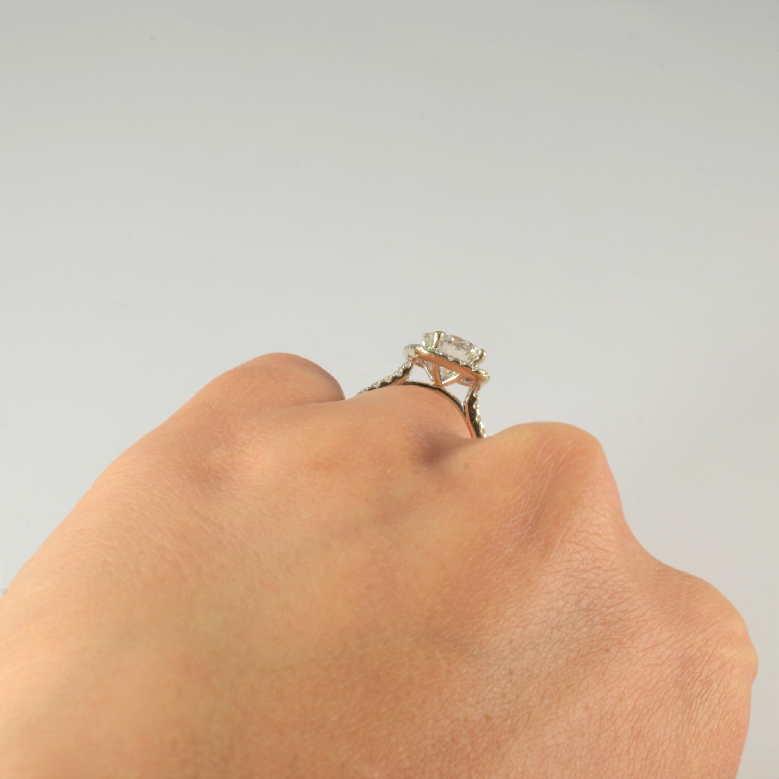 Classic Diamond Halo Engagement Ring | 1.94ctw | SZ 4.75 |