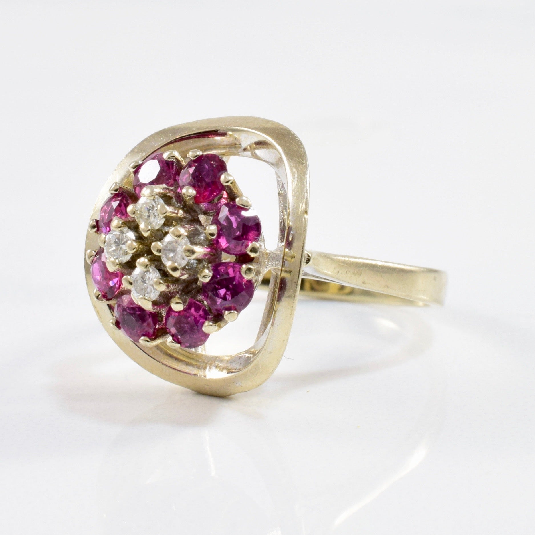 Ruby & Diamond Cluster Ring | 0.12ctw, 0.80ctw | SZ 4.75 |