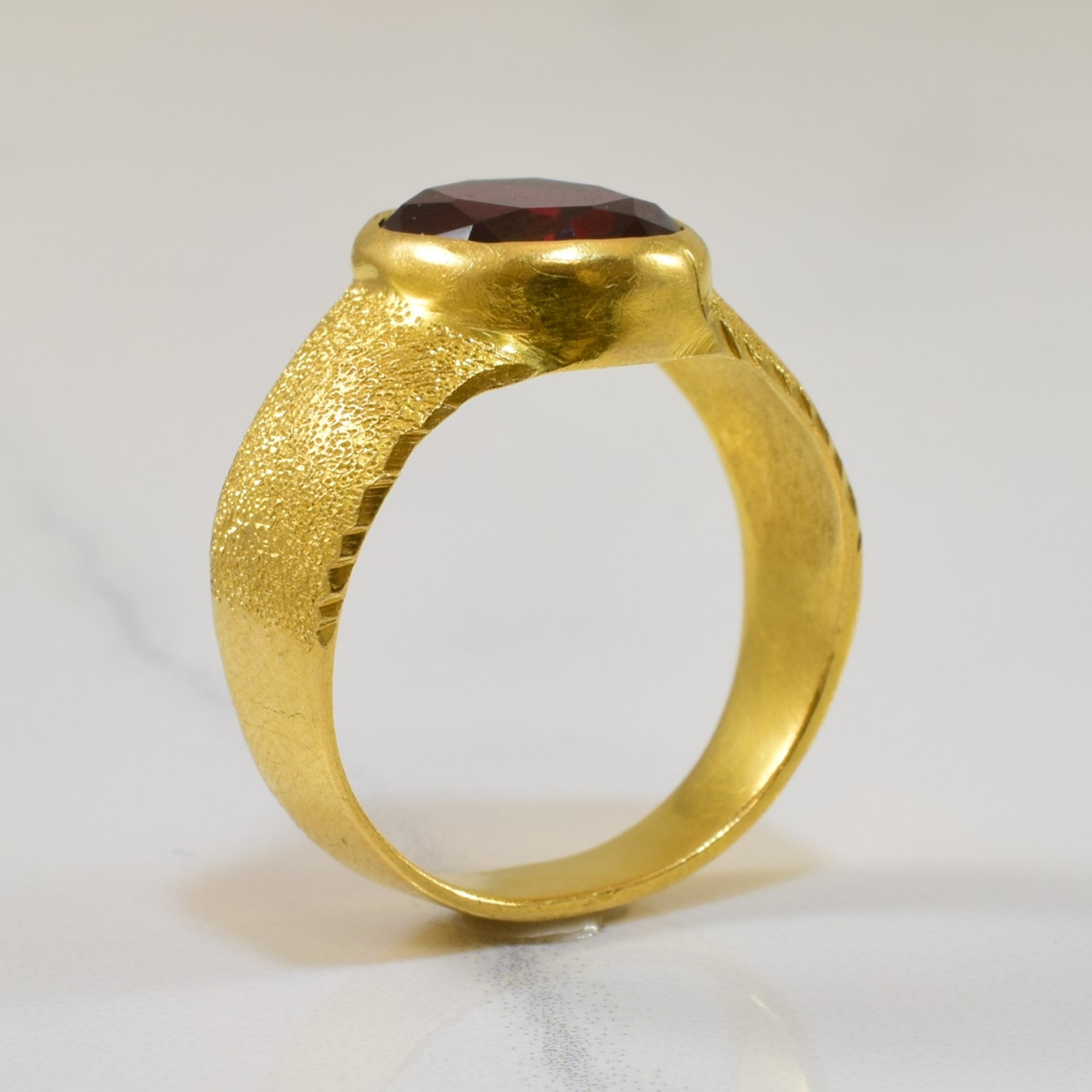 Solitaire Synthetic Ruby Ring | 4.75ct | SZ 7.5 |