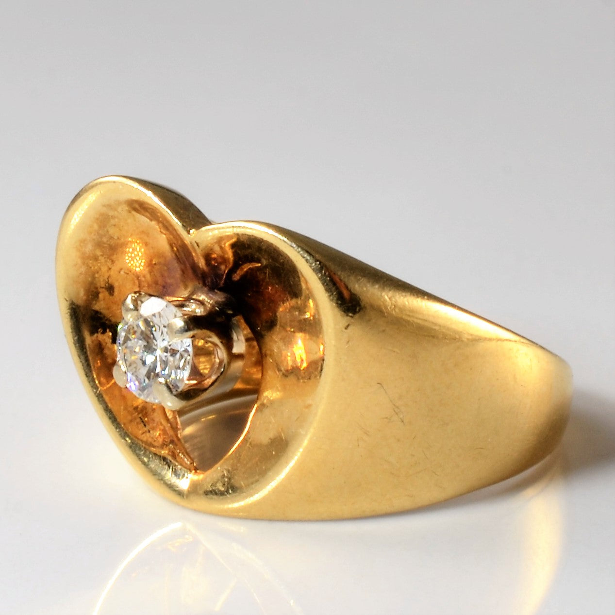Heart Shaped Diamond Solitaire Ring | 0.24ct | SZ 5 |