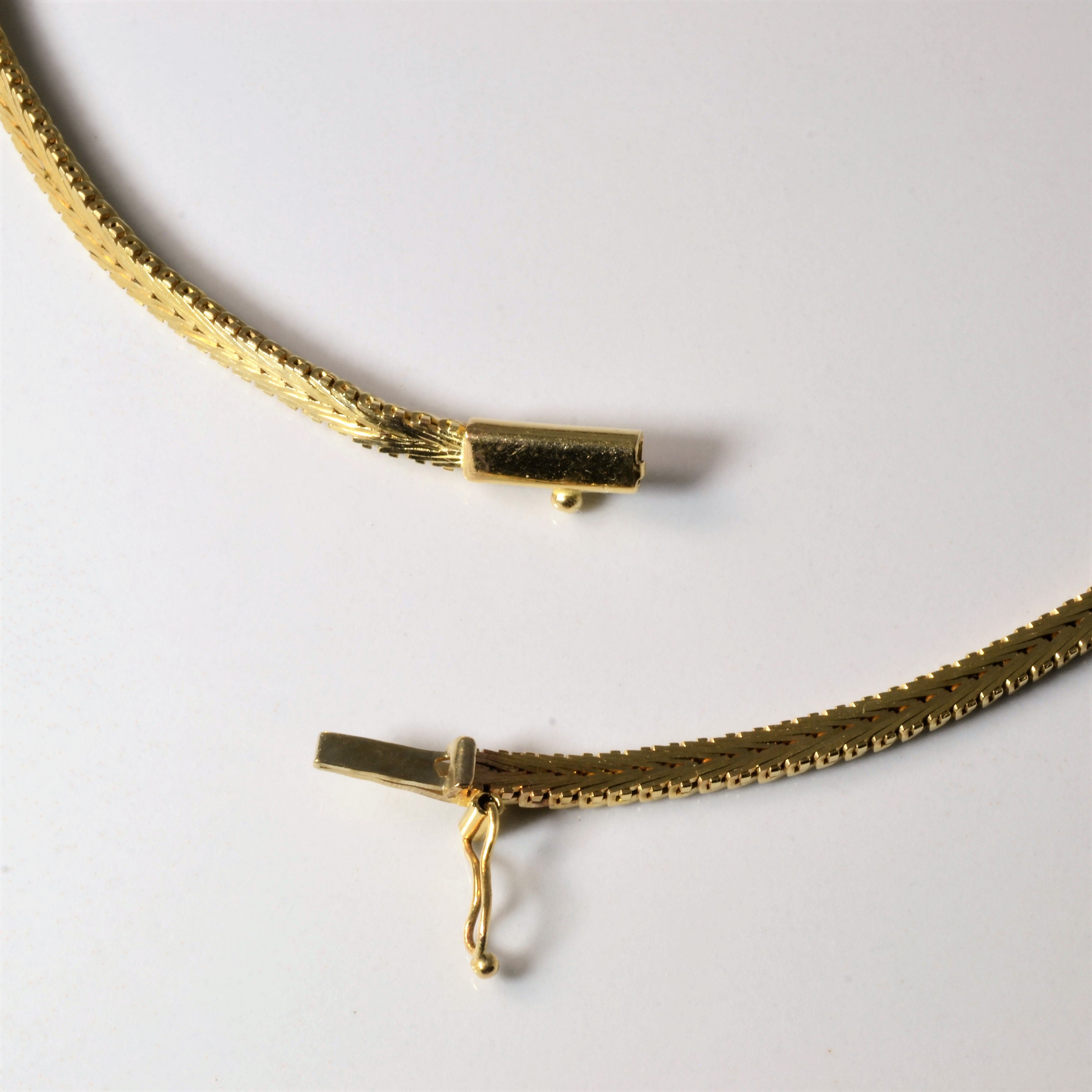 Tri Tone Tapered Woven Necklace | 15" |