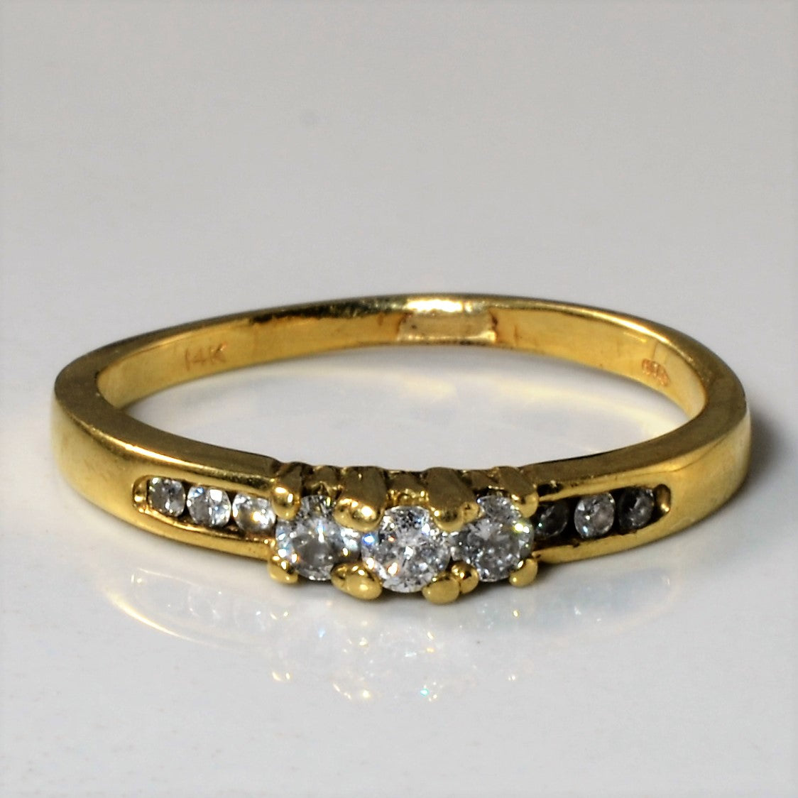 Three Stone Diamond Promise Ring | 0.21ctw | SZ 6.5 |