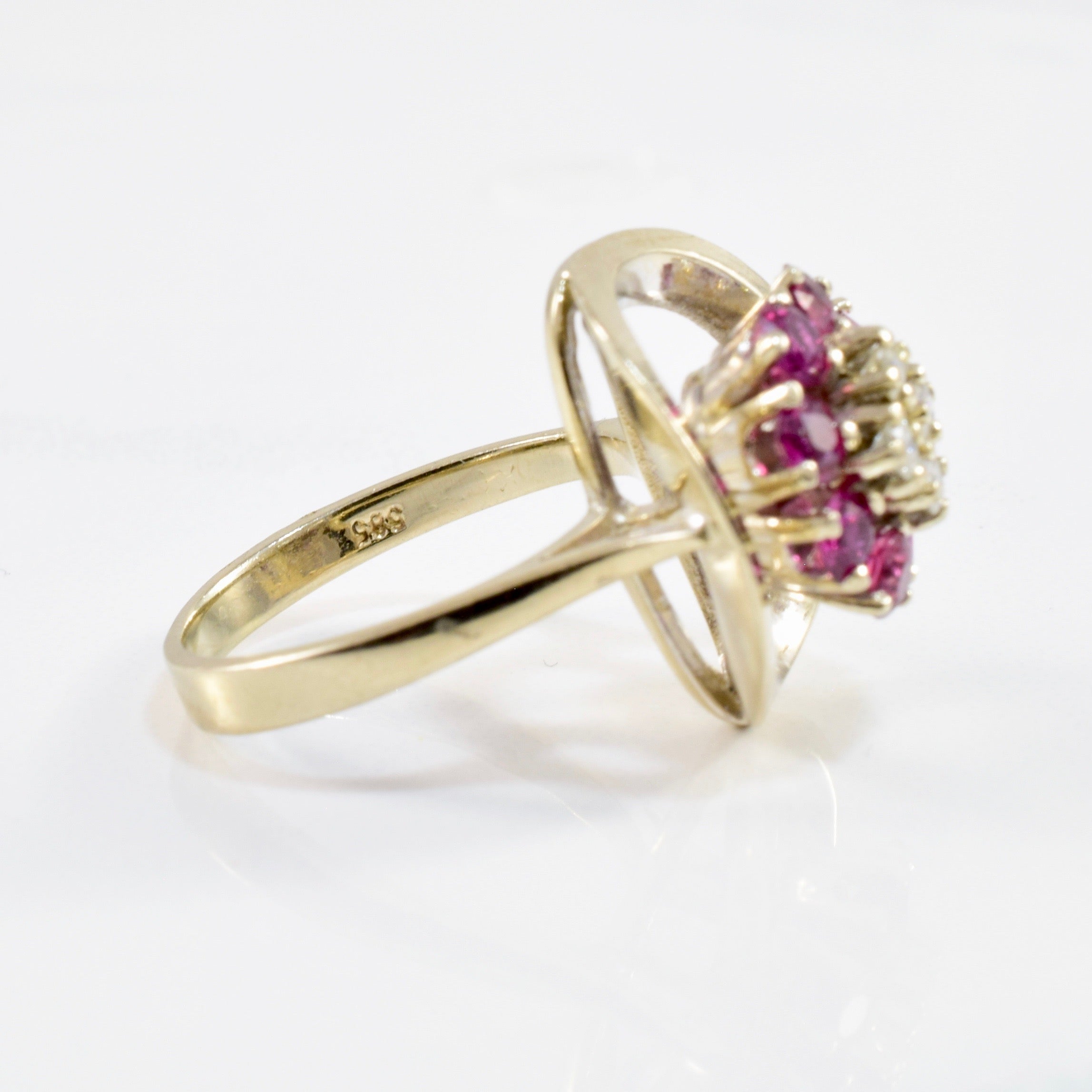 Ruby & Diamond Cluster Ring | 0.12ctw, 0.80ctw | SZ 4.75 |