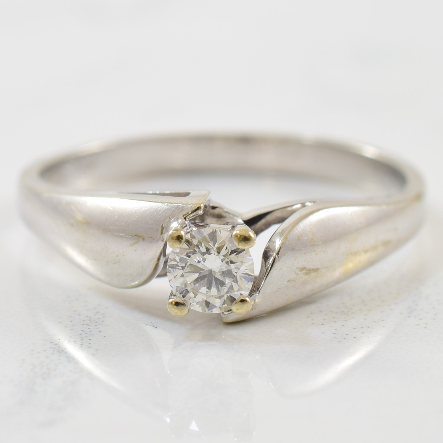 Solitaire Bypass Engagement Ring | 0.22ct | SZ 8.75 |
