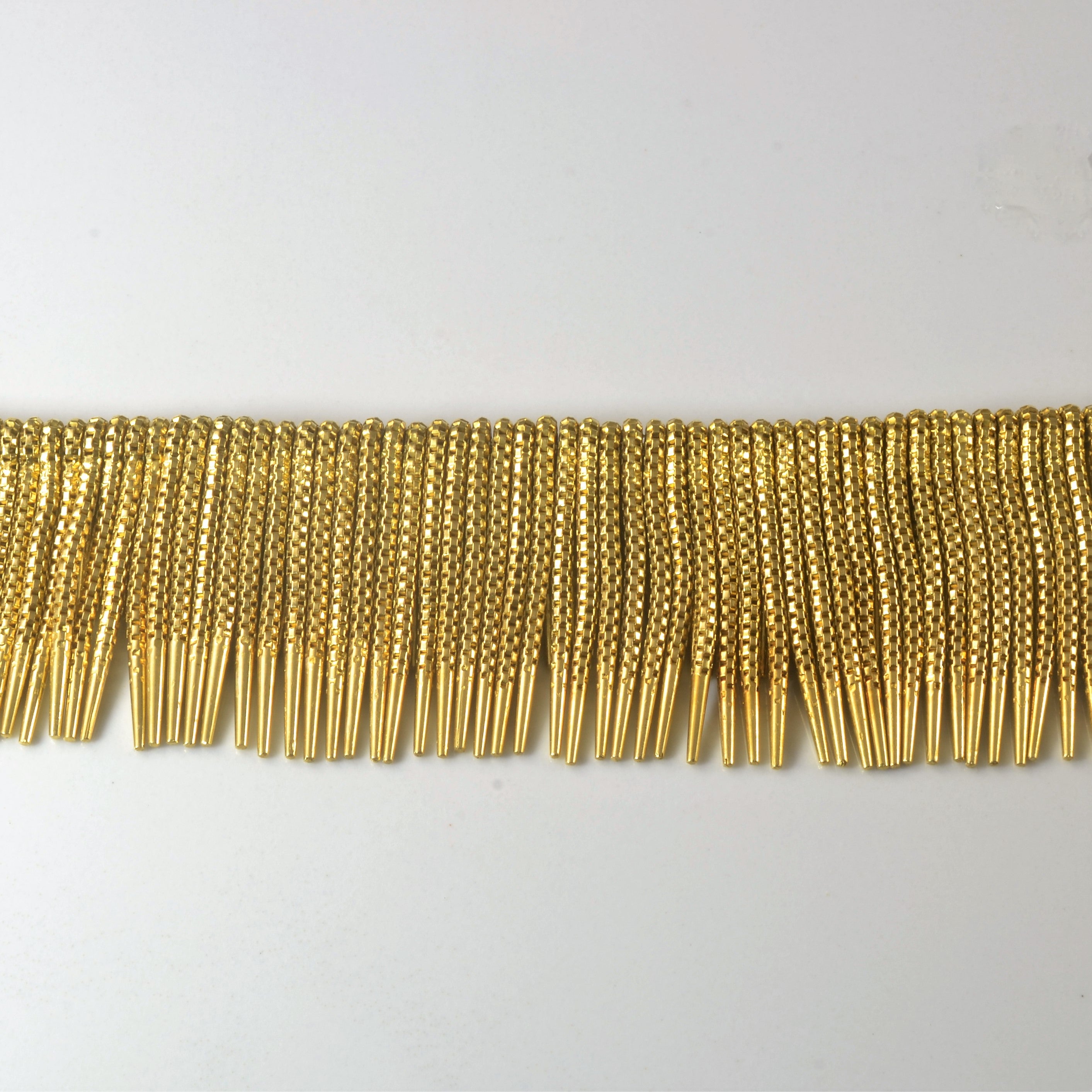 Vintage solid 18k gold Fringe Collar necklace | 15" |