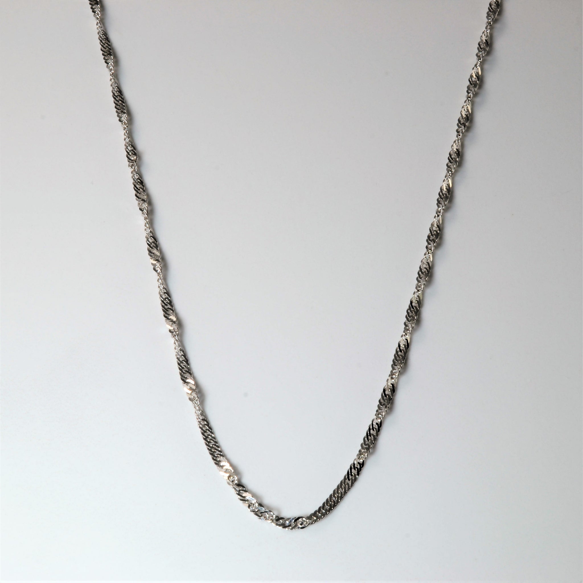 14k White Gold Singapore Chain (1.10 mm)