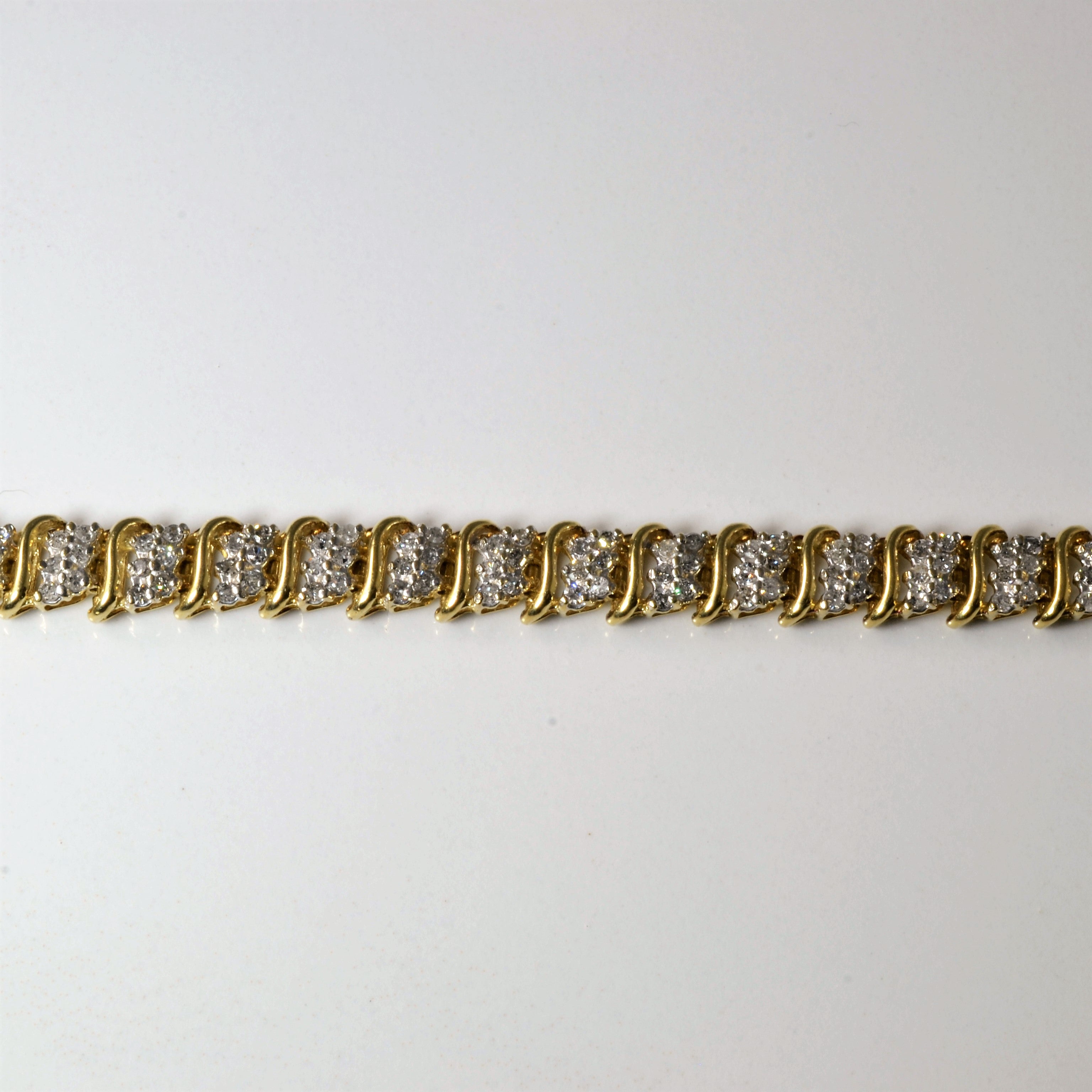 Bracelet de tennis en diamants en grappe | 2,04 ct | 7,5 po |
