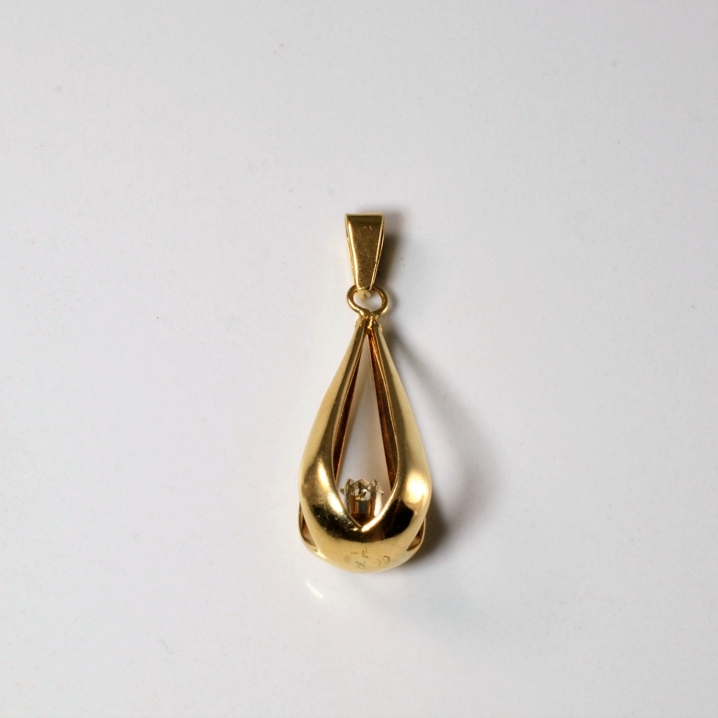 Caged Diamond Drop Pendant | 0.15ct |
