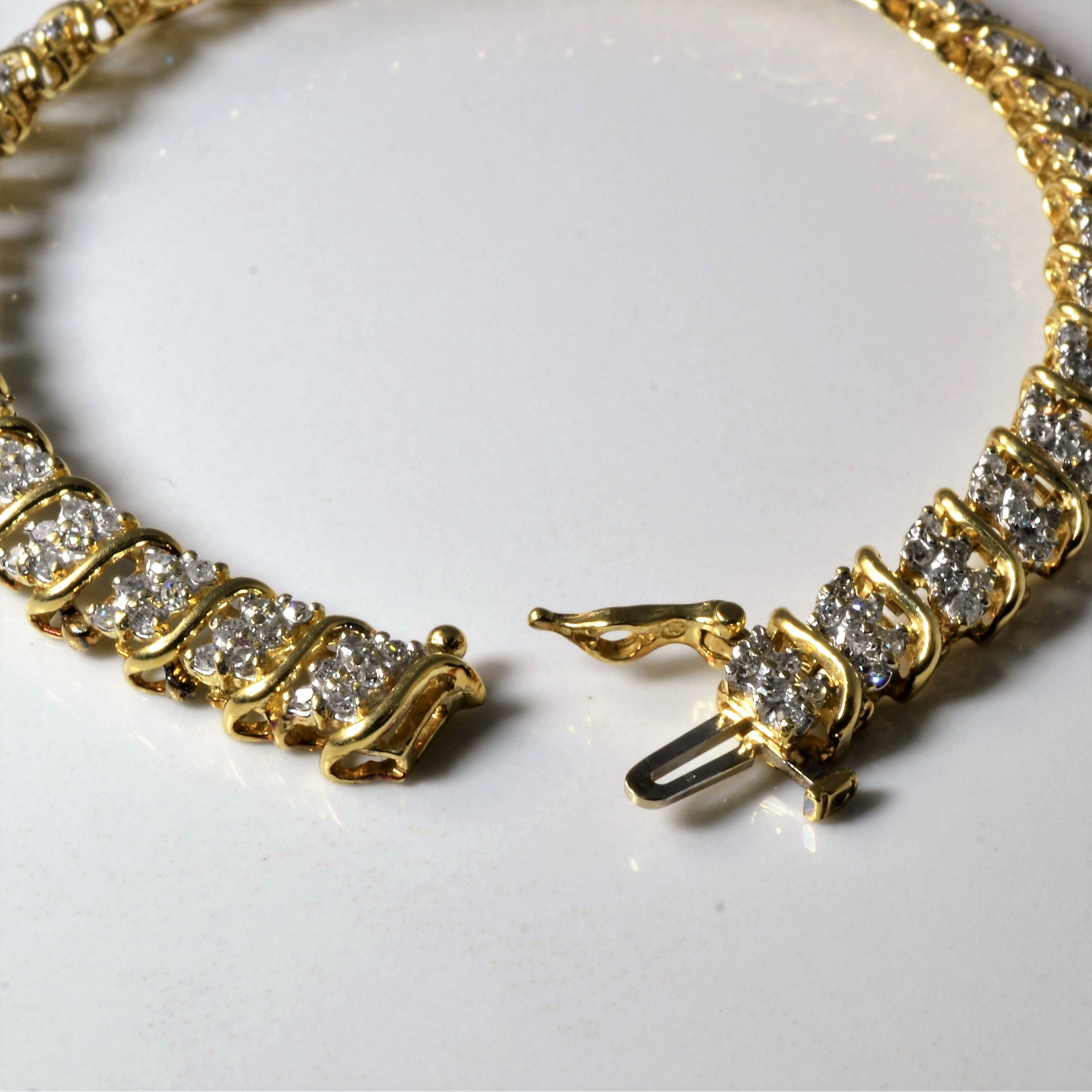 Bracelet de tennis en diamants en grappe | 2,04 ct | 7,5 po |