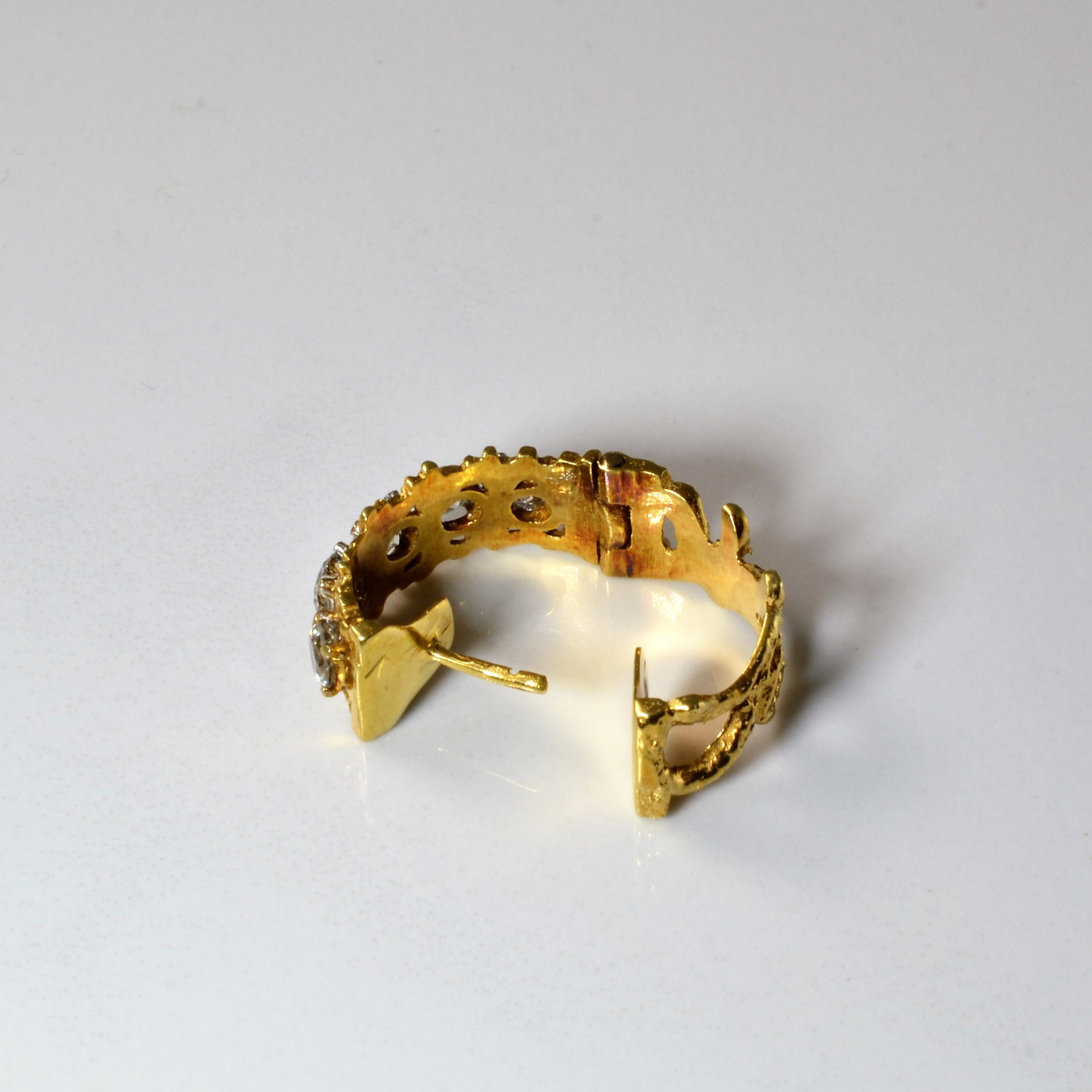 Textured Diamond Hoop Earrings | 2.22ctw |