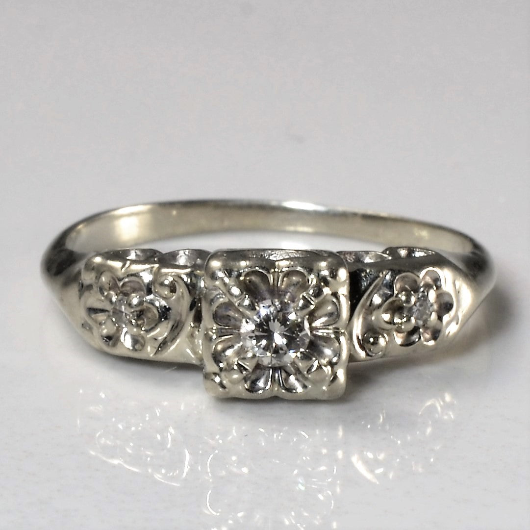 1940s Three Stone Diamond Ring | 0.07ctw | SZ 5 |