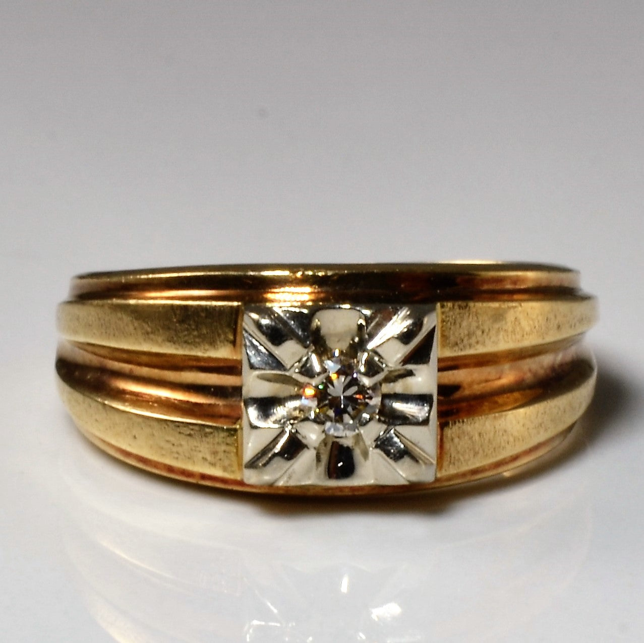 Grooved Illusion Diamond Ring | 0.10ct | SZ 9.5 |
