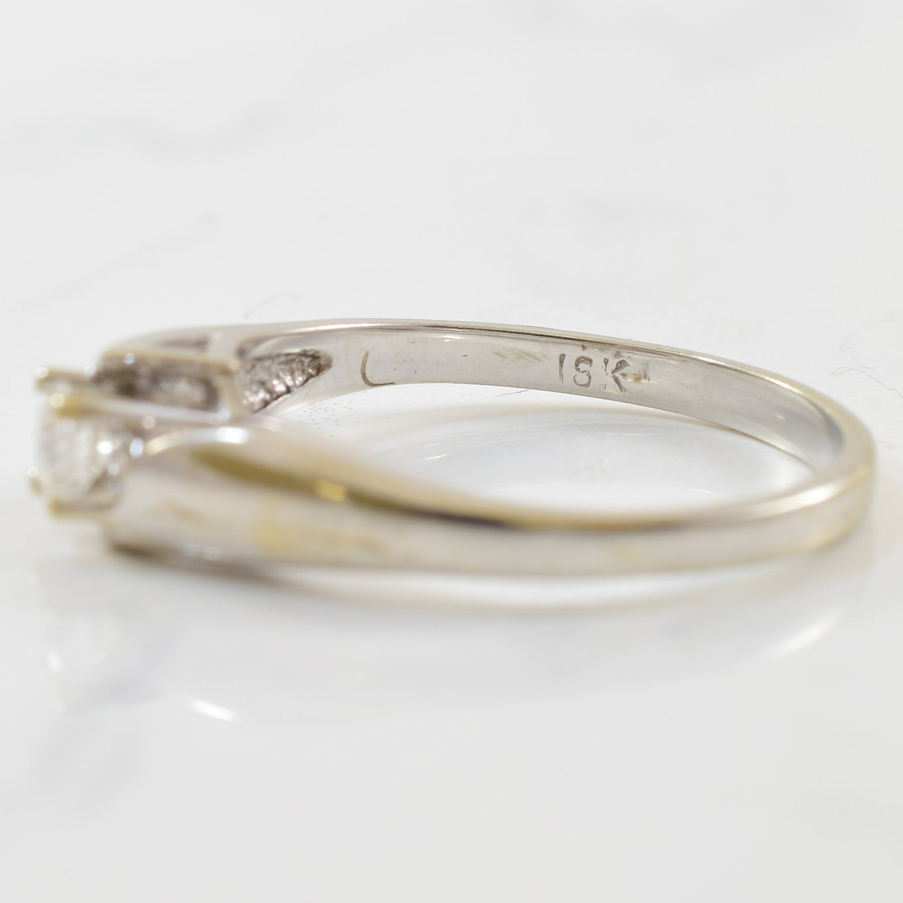 Solitaire Bypass Engagement Ring | 0.22ct | SZ 8.75 |