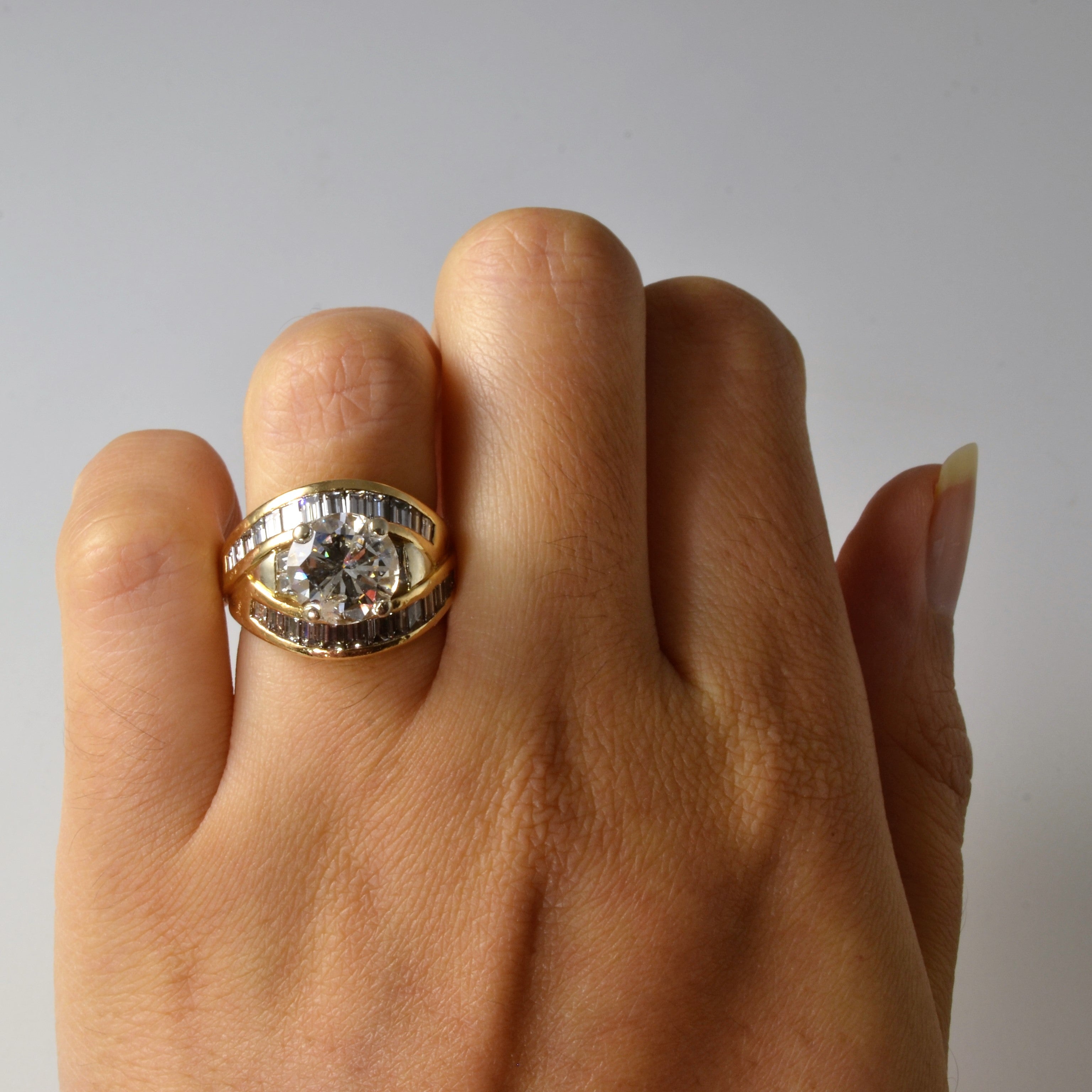 Custom Baguette Twist Diamond Ring | 3.99ctw | SZ 4.75 |