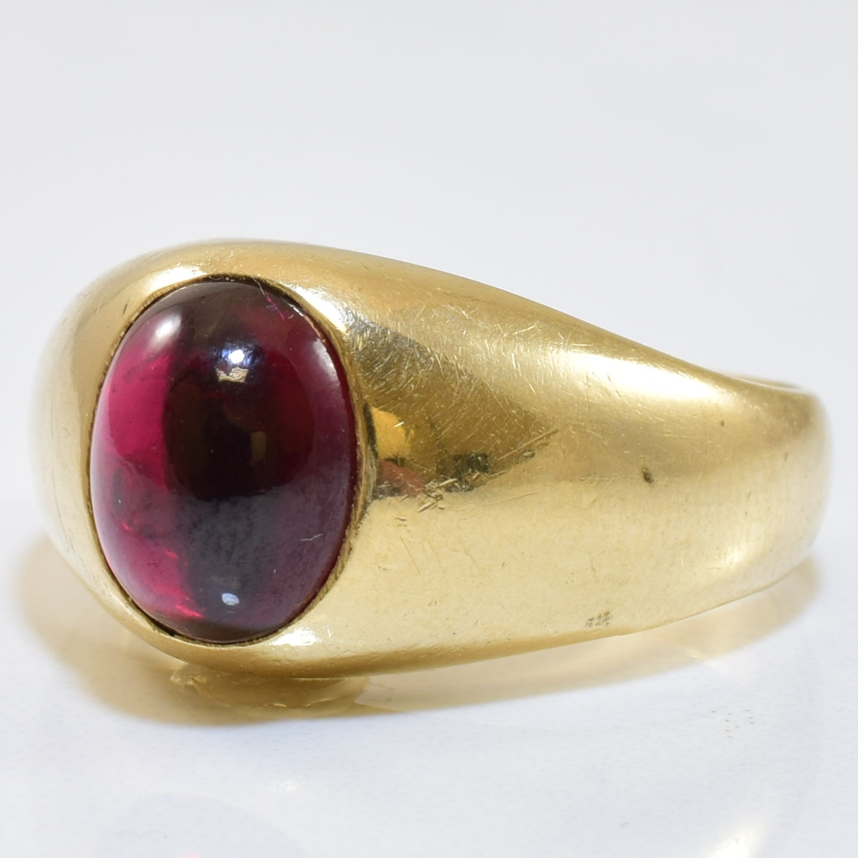 Cabochon Synthetic Ruby Ring | 3.80ct | SZ 10 |