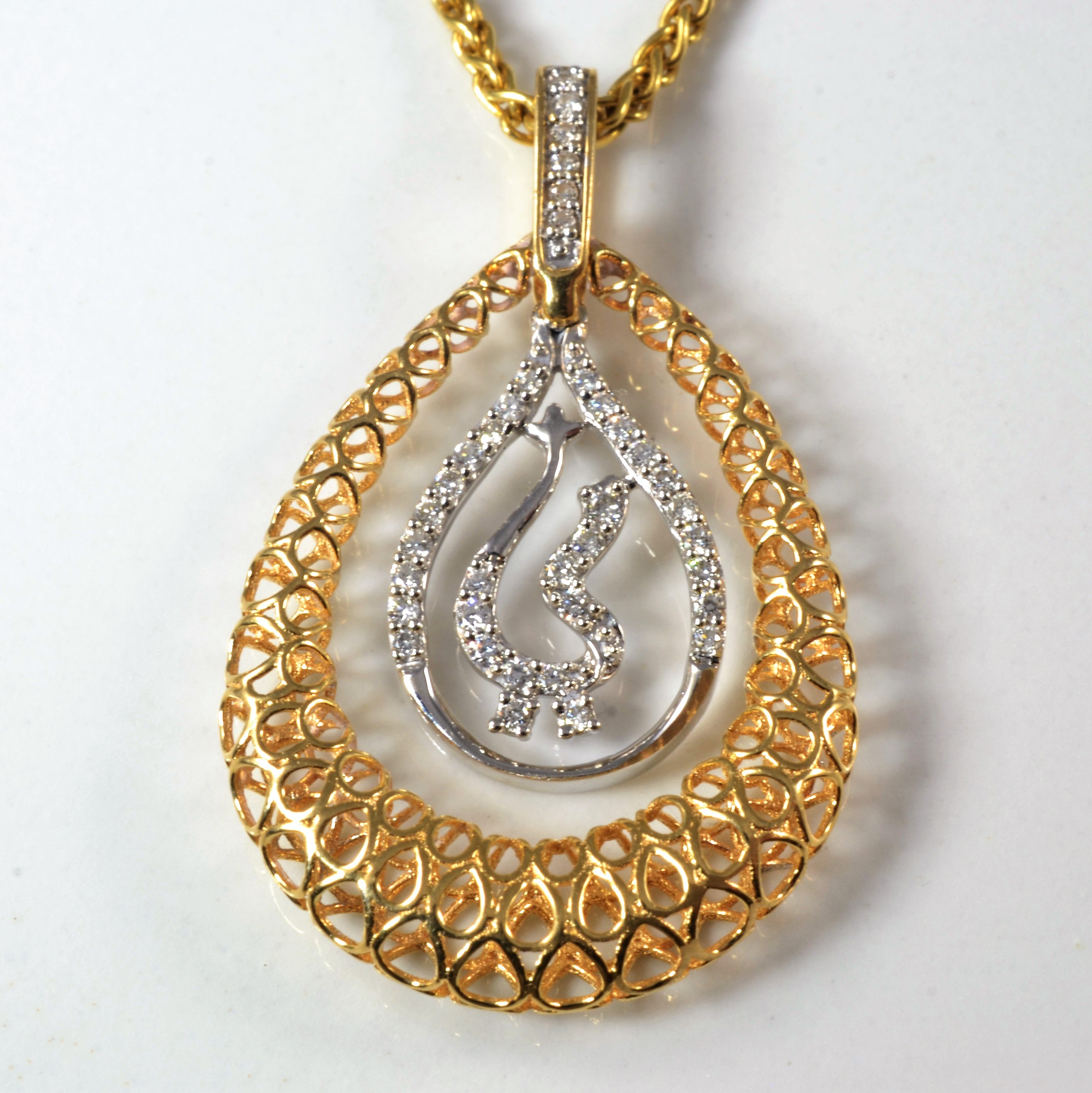 Italian Filigree Diamond Necklace | 0.19ctw | 24" |