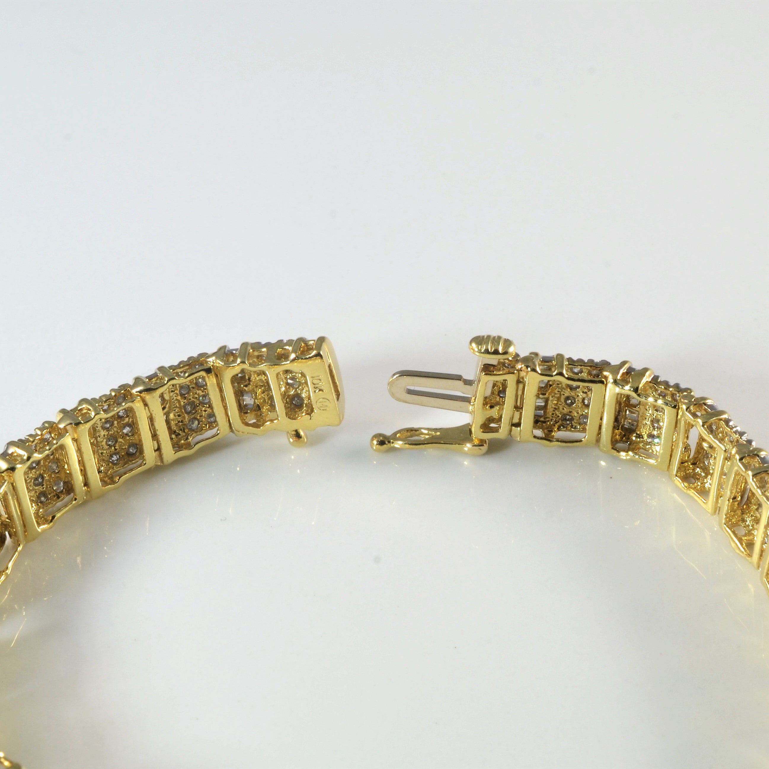 Diamond Cluster Link Bracelet | 1.54ctw | 7.5" |