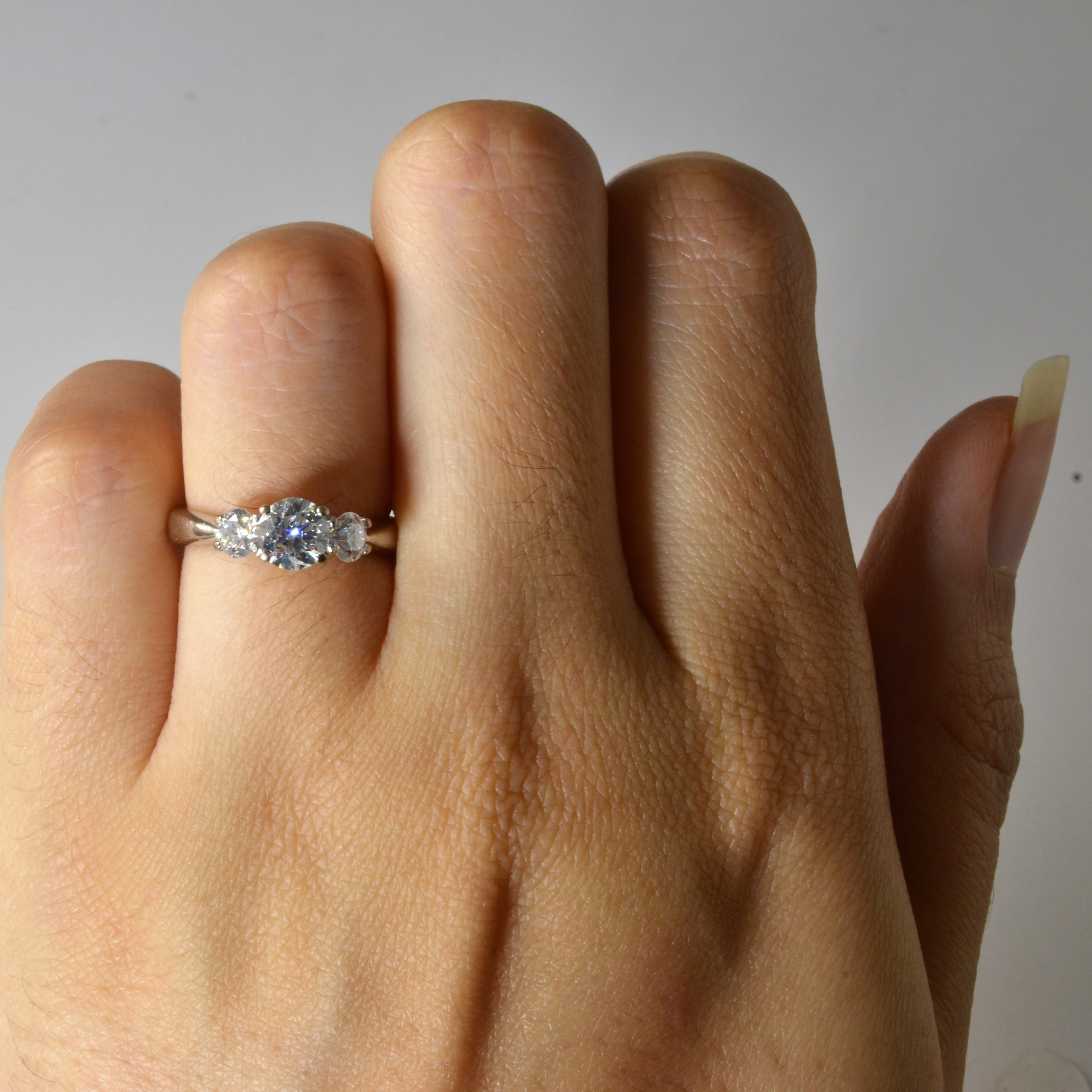 Three Stone Diamond Ring | 0.91ctw | SZ 4.5 |