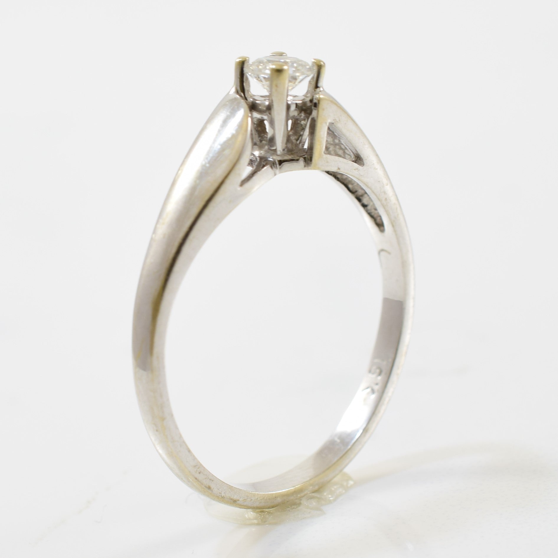 Solitaire Bypass Engagement Ring | 0.22ct | SZ 8.75 |