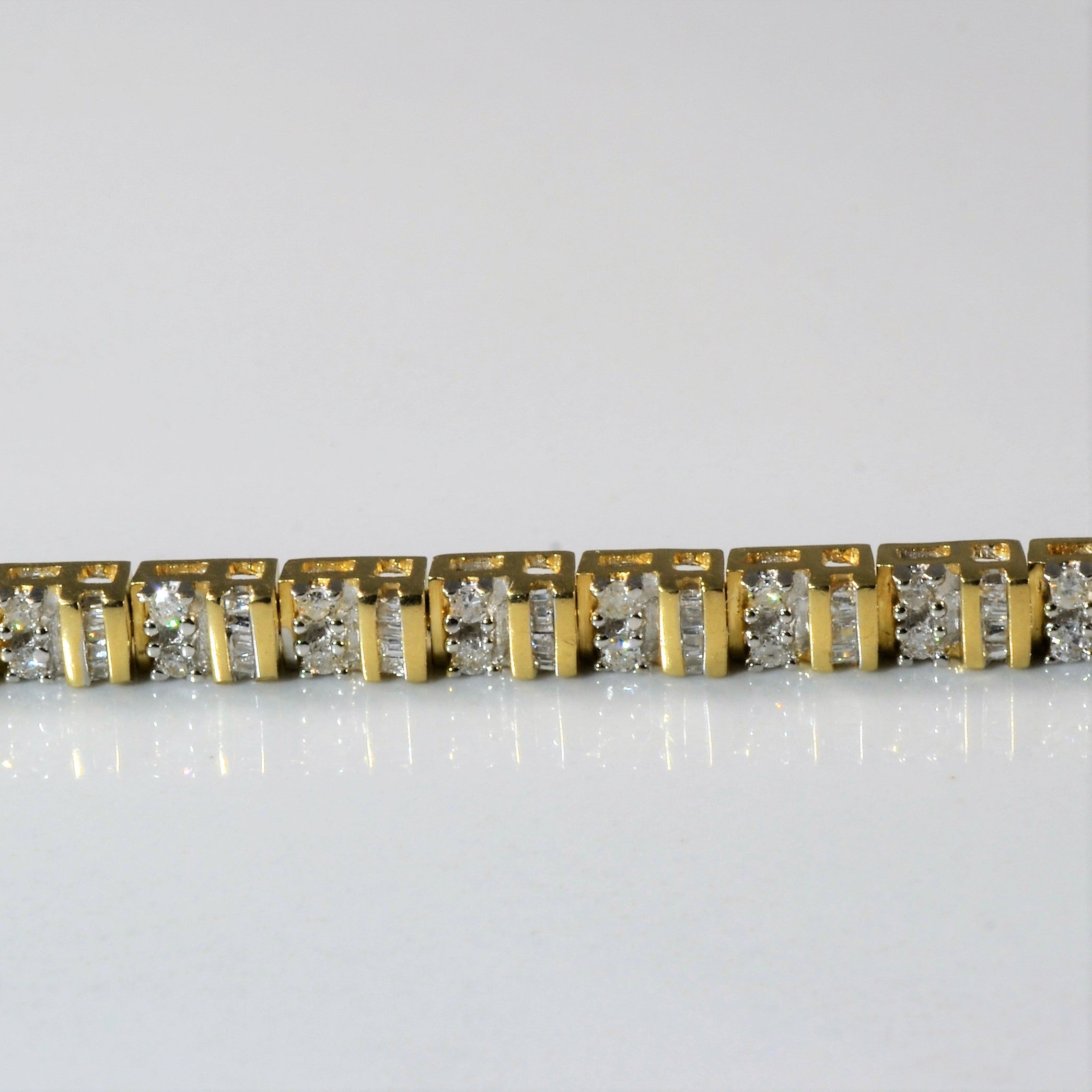 Mixed Cut Diamond Tennis 14k Bracelet | 0.60ctw | 6.75" |
