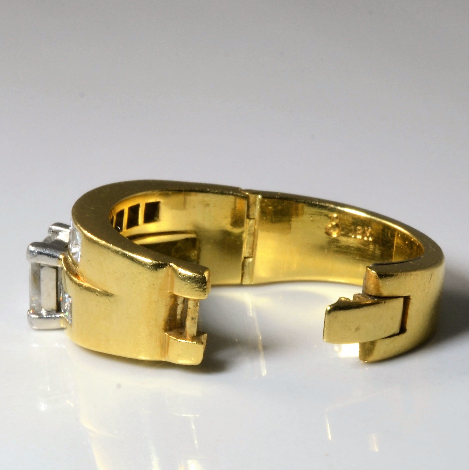 Hinged Arthritic Shank Diamond Wedding Set | 2.17ctw | SZ 6.75 |