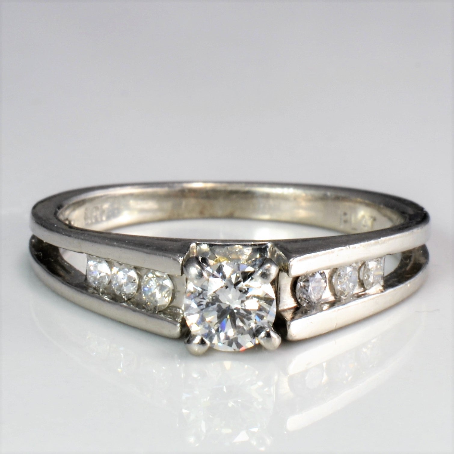 Platinum Diamond Engagement Ring | 0.45 ctw SI1 H | SZ 7.75 |