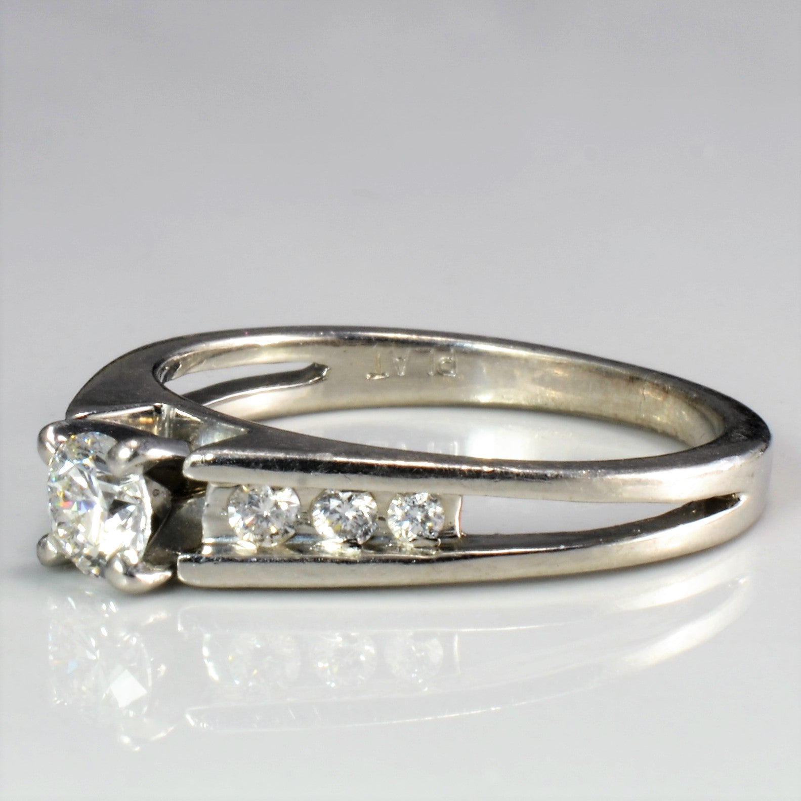 Platinum Diamond Engagement Ring | 0.45 ctw SI1 H | SZ 7.75 |