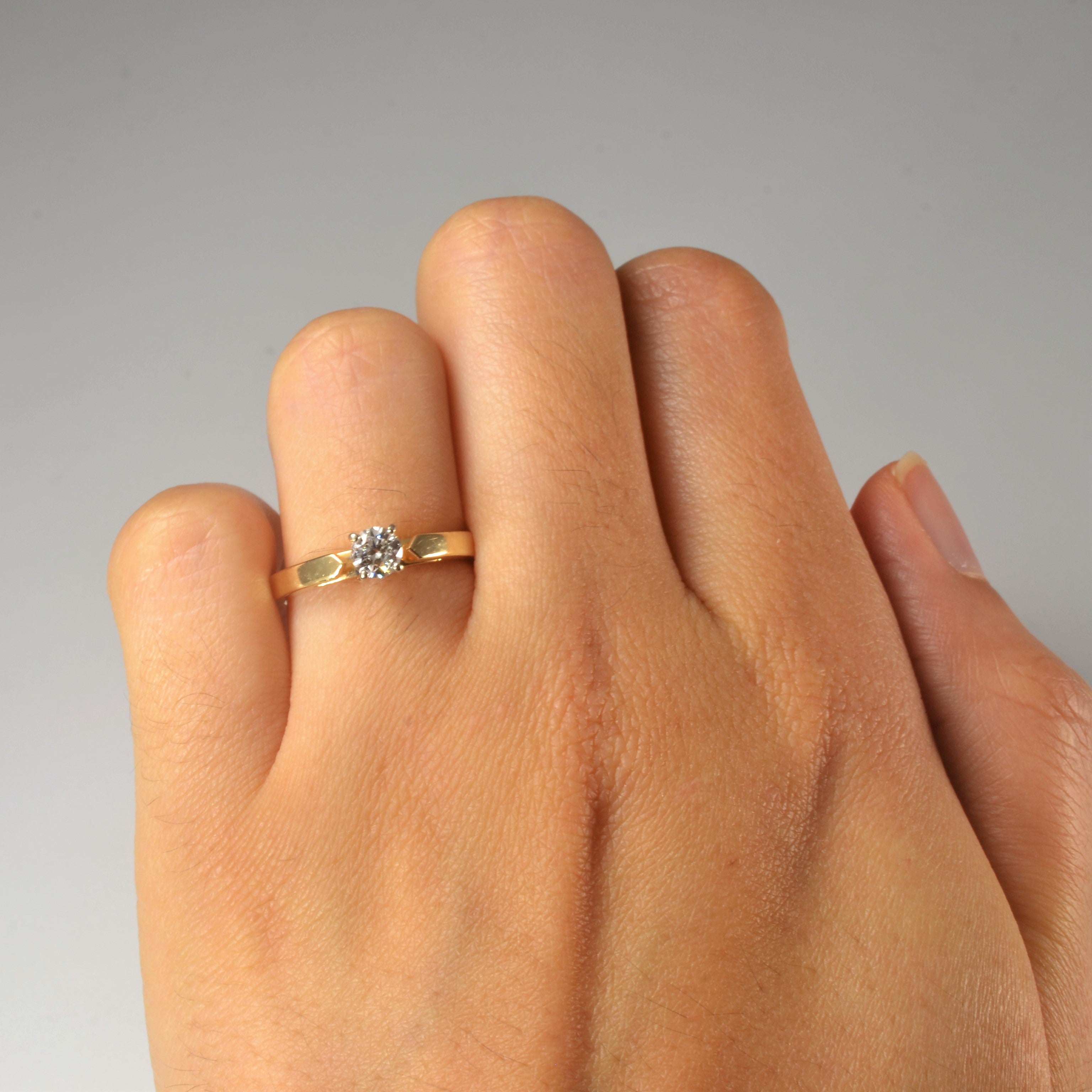 Tapered Diamond Solitaire Ring | 0.31ct | SZ 5.5 |