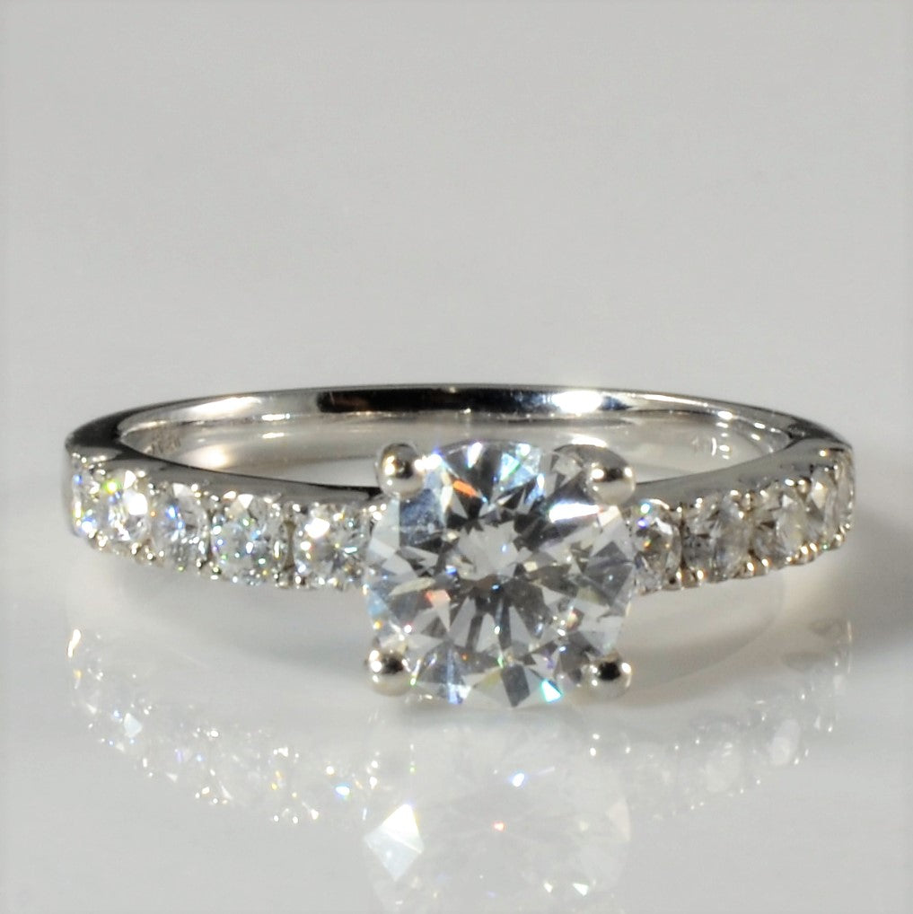 Pave Band Diamond Engagement Ring | 1.40ctw | SZ 6 |