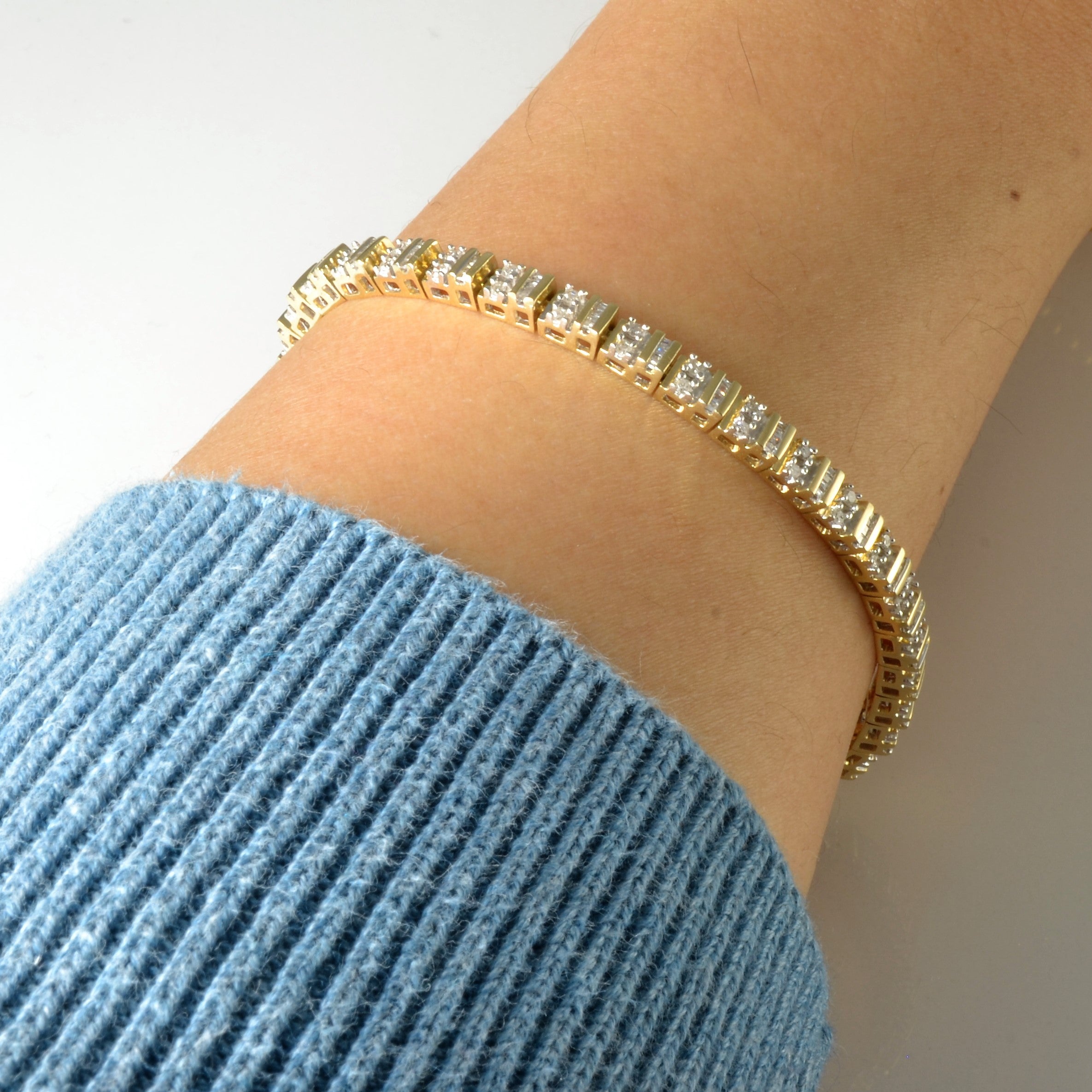 Mixed Cut Diamond Tennis 14k Bracelet | 0.60ctw | 6.75" |