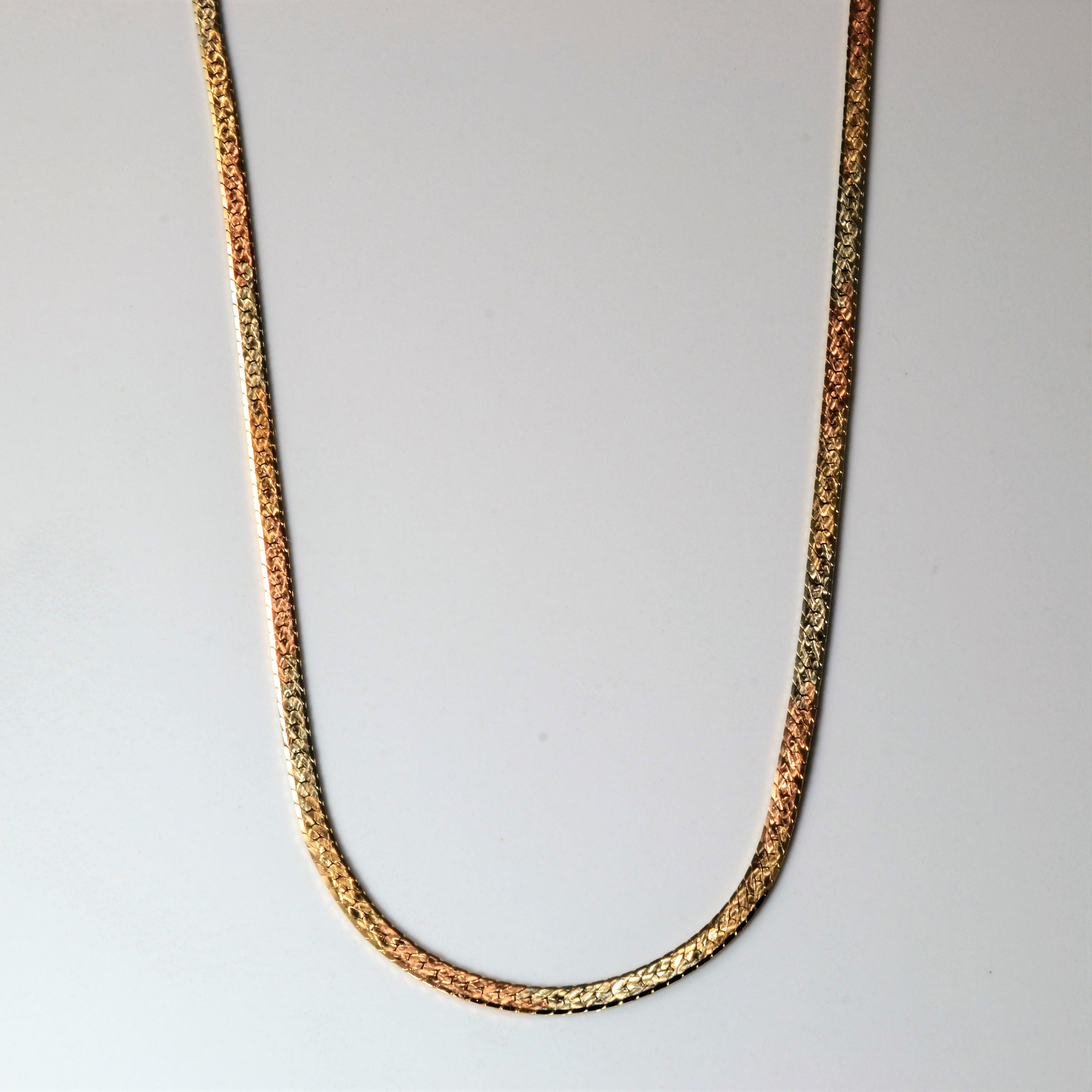 14k Tri Tone Gold Herringbone Chain | 18"|