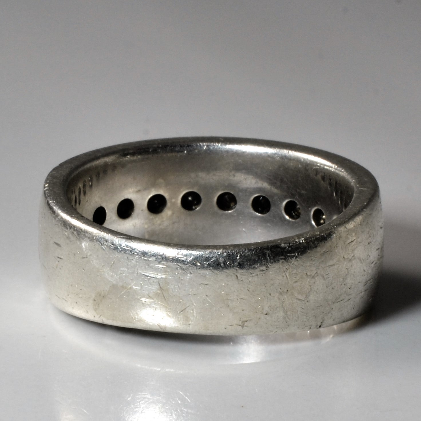 Sterling Silver Black Diamond Band | 0.90ctw | SZ 9.75 |