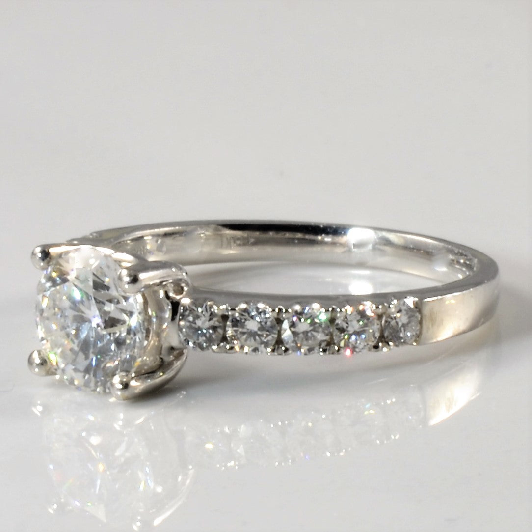 Pave Band Diamond Engagement Ring | 1.40ctw | SZ 6 |