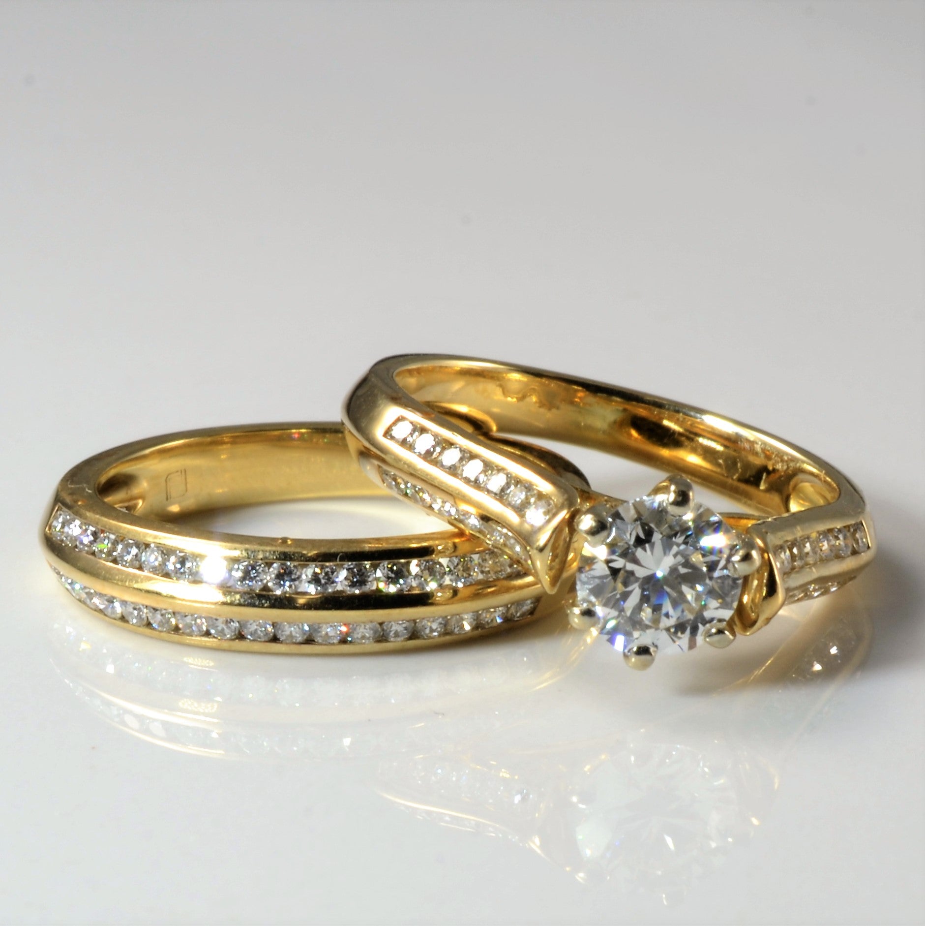 Tapered Diamond Wedding Set | 1.14ctw | SZ 5.75 |