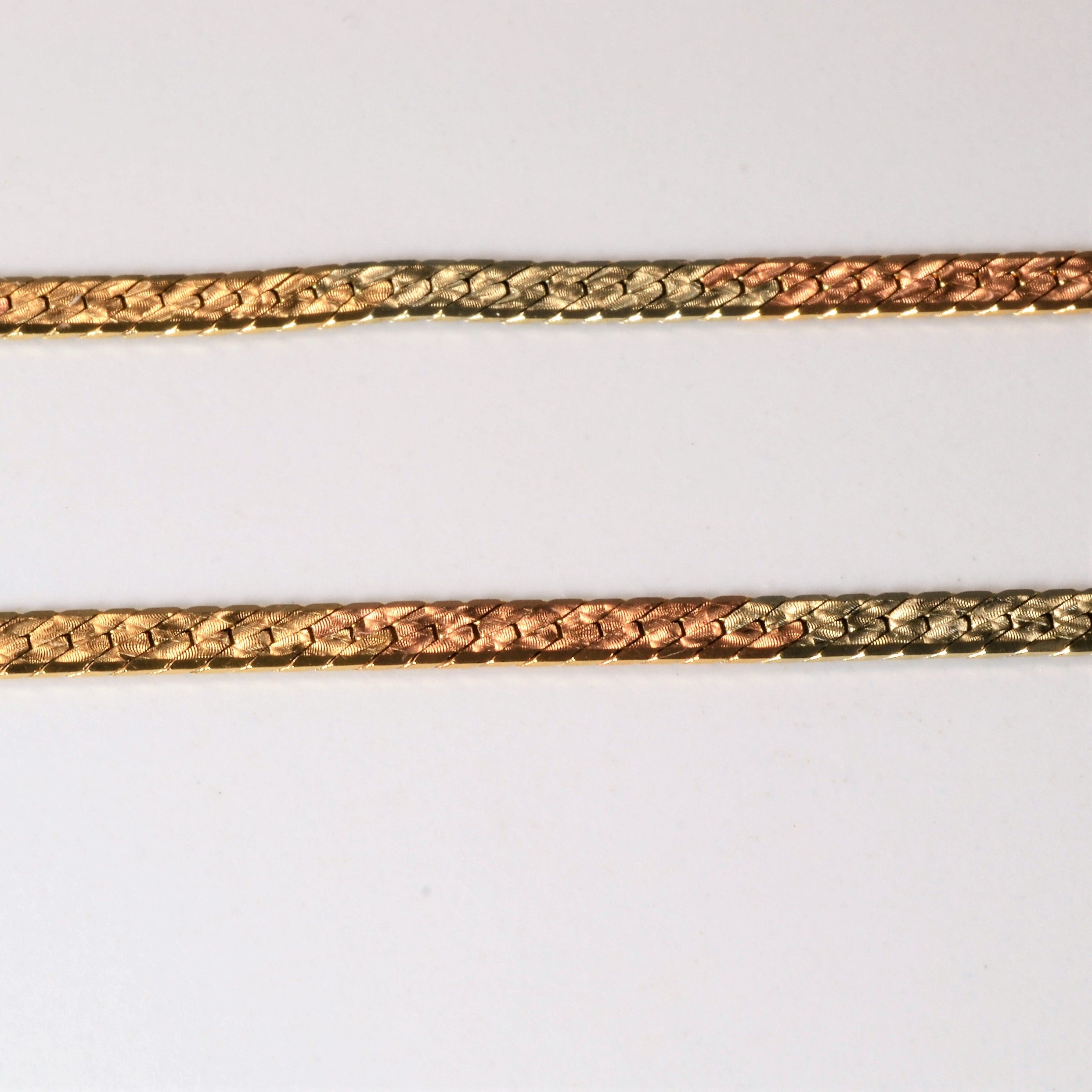 14k Tri Tone Gold Herringbone Chain | 18"|