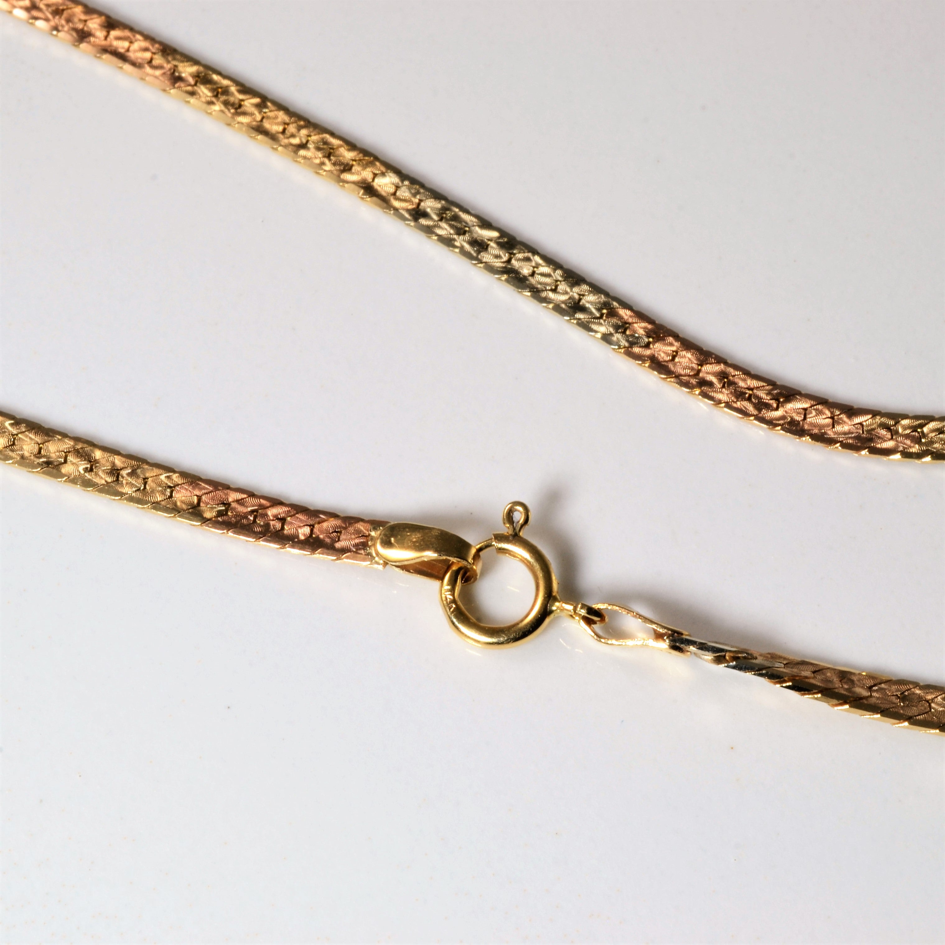 14k Tri Tone Gold Herringbone Chain | 18"|