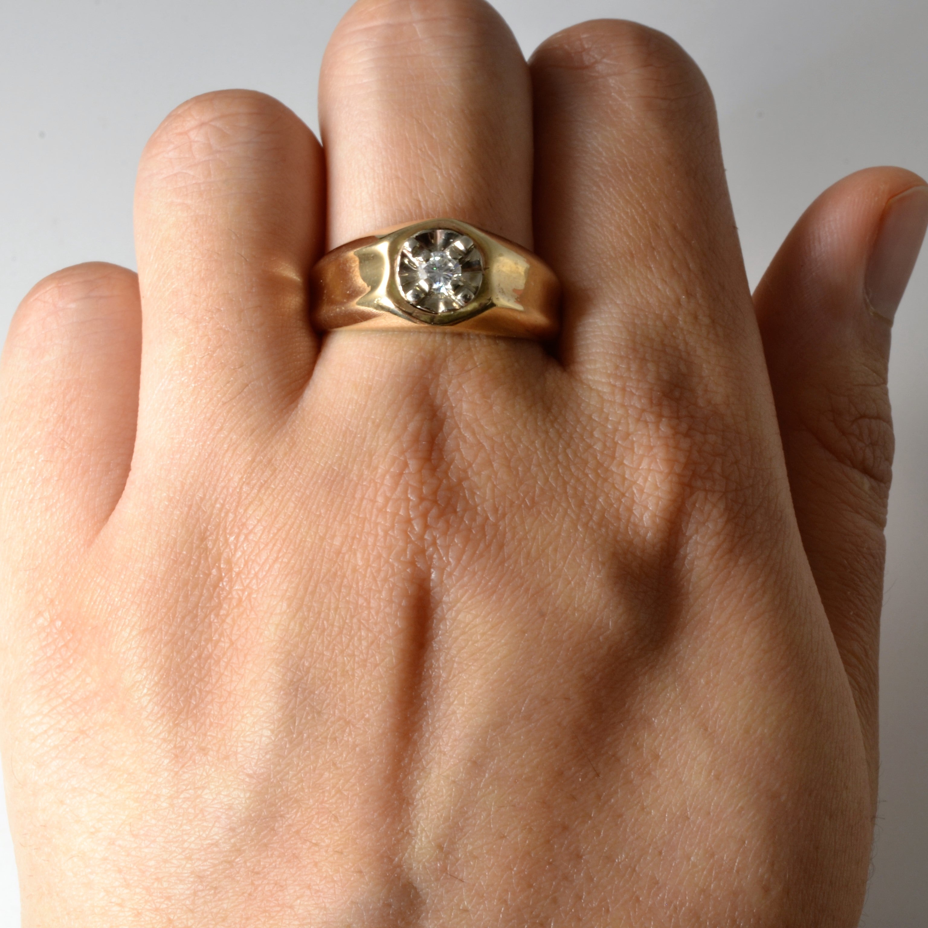 Illusion Set Diamond Tapered Ring | 0.17ct | SZ 10.25 |