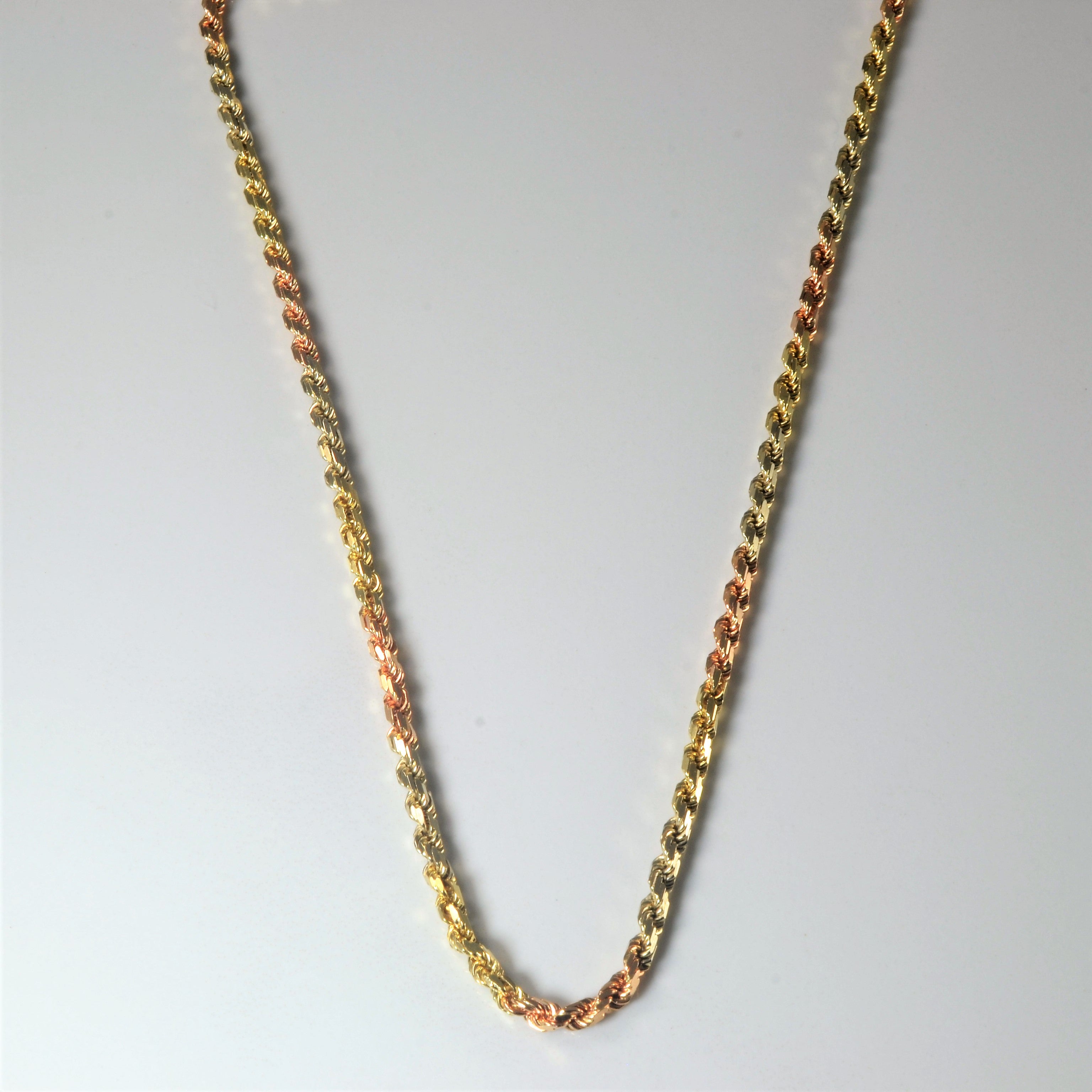 14k Tri Tone Gold Rope Chain | 18" |
