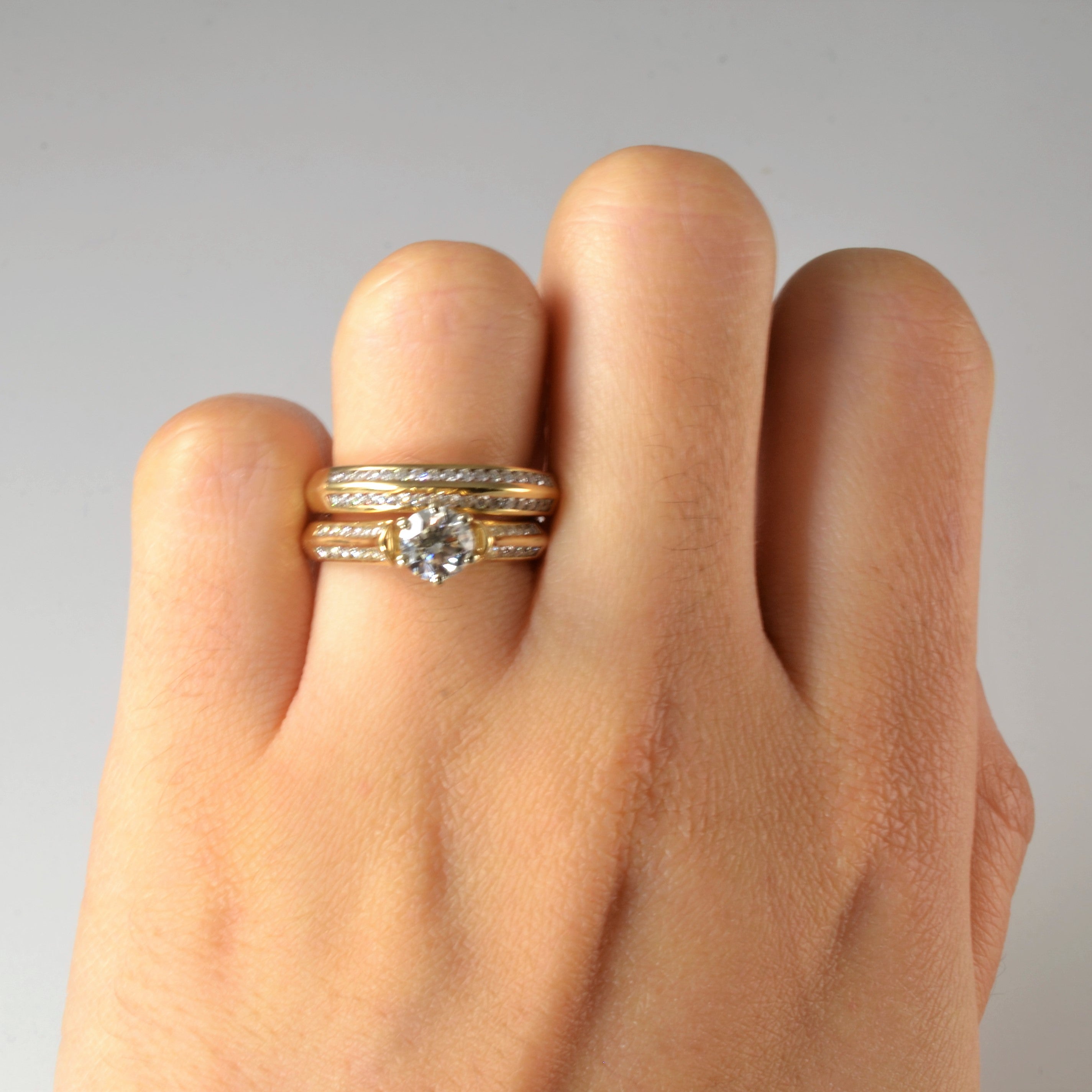 Tapered Diamond Wedding Set | 1.14ctw | SZ 5.75 |