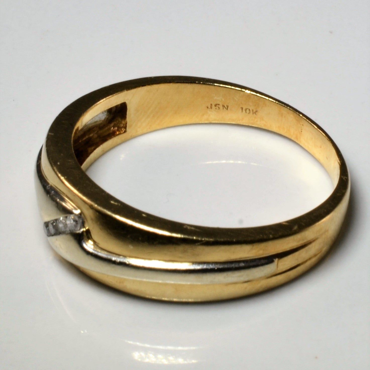 Diagonal Channel Diamond Band | 0.06ctw | SZ 10.5 |