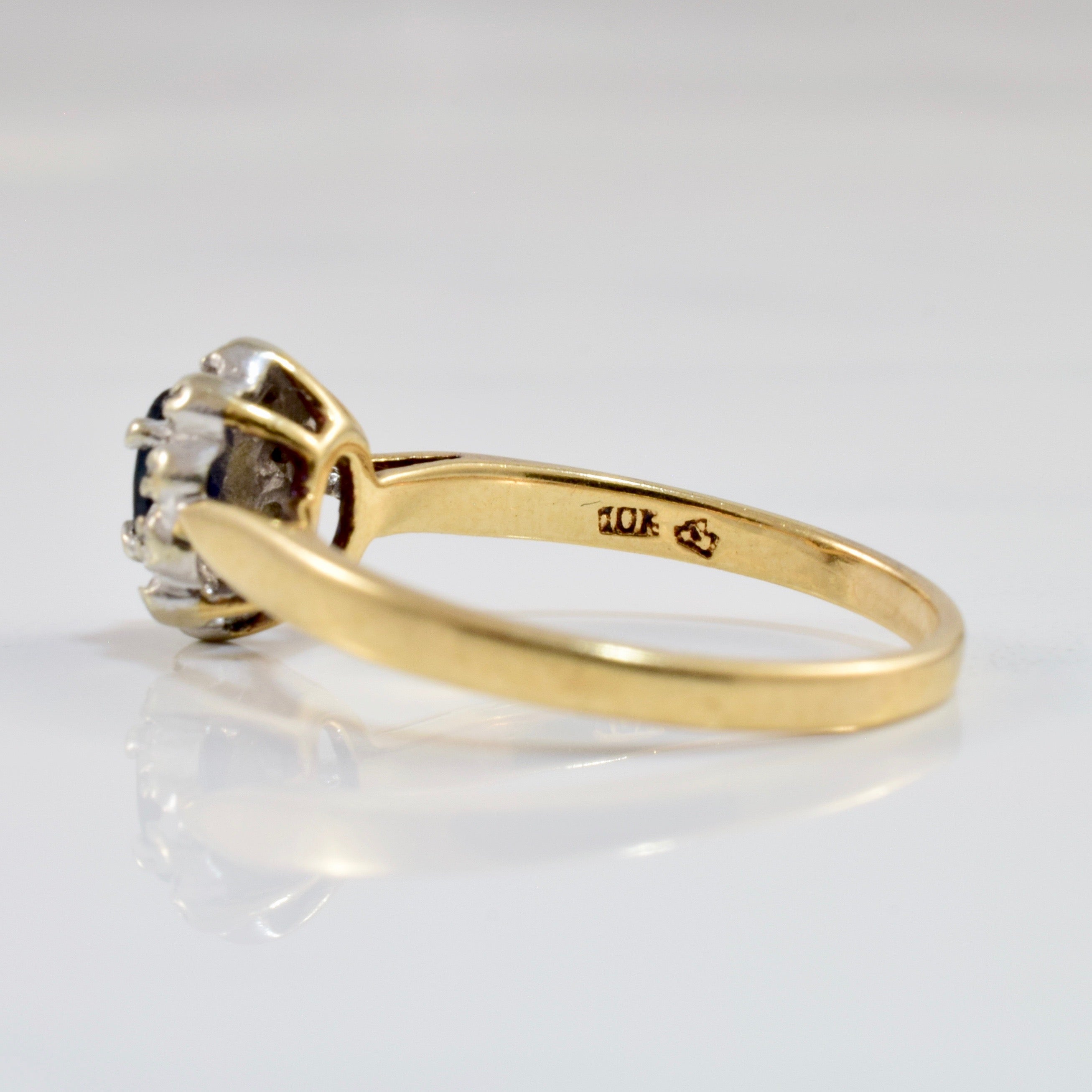 Sapphire and Diamond Halo Ring | 0.02 ctw SZ 6.25 |