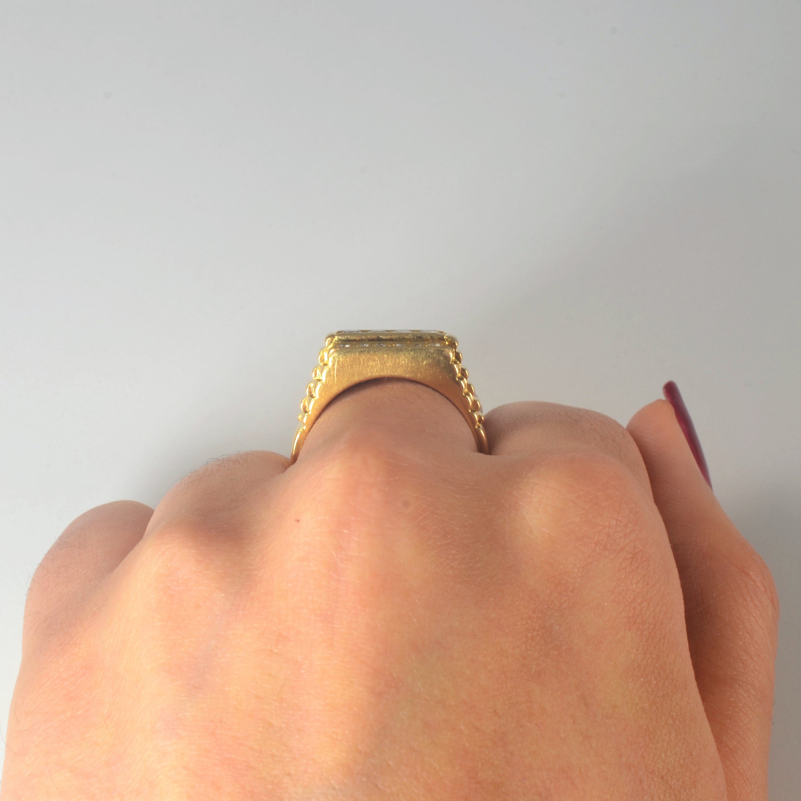 Channel Set Diamond Gold Ring | 0.56ctw | SZ 9.5 |